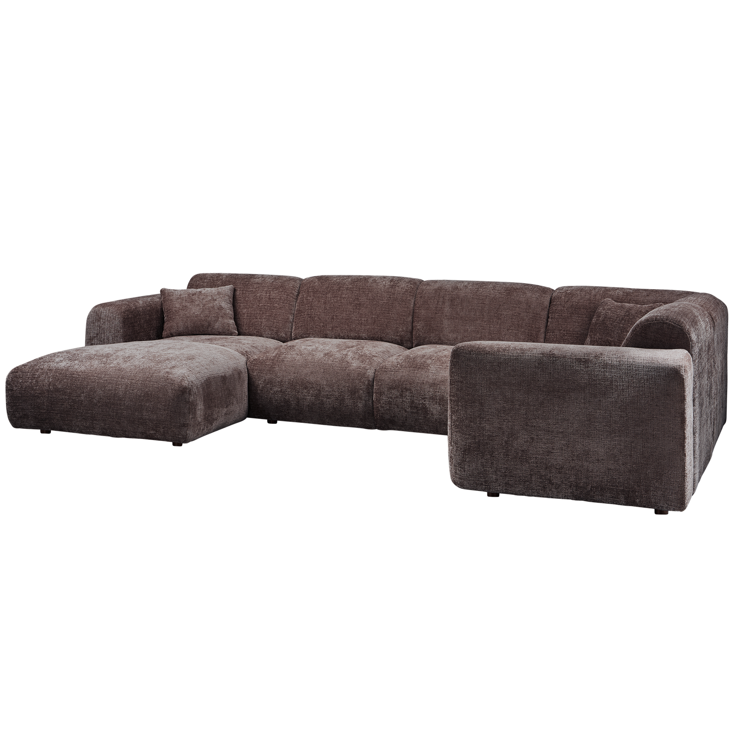 CLOUD ECKSOFA RECHTS GEWEBTE CHENILLE WARMES BRAUN