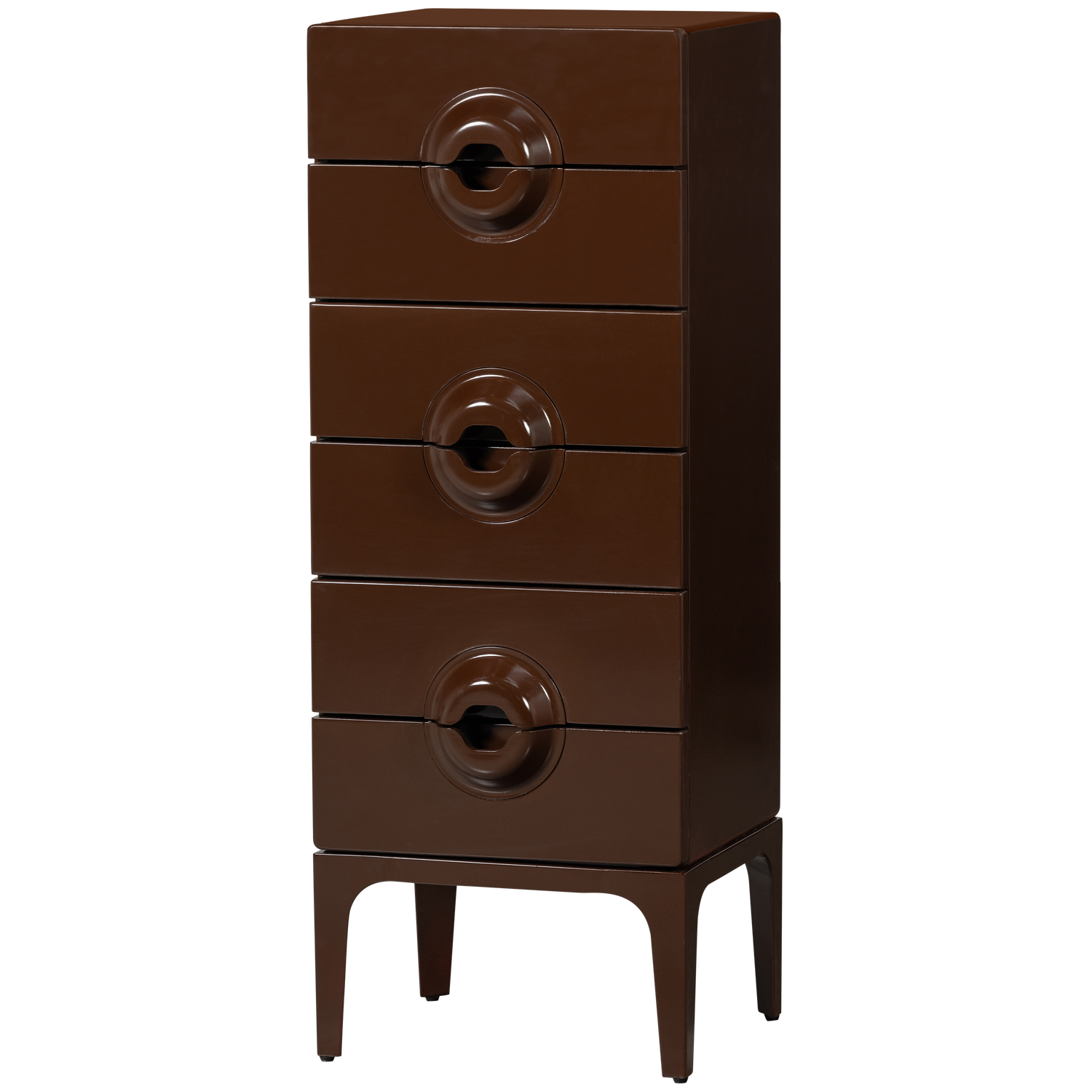 MERGE KOMMODE 6 SCHUBLADEN HOLZ BRAUN/ROT