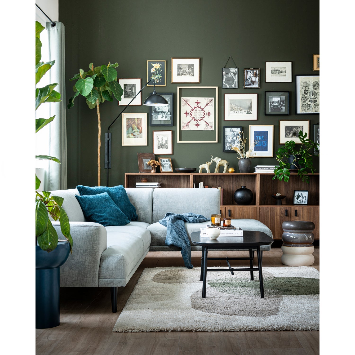 BULB BEISTELLTISCH KERAMIK GRAU MELANGE 44x34OCM