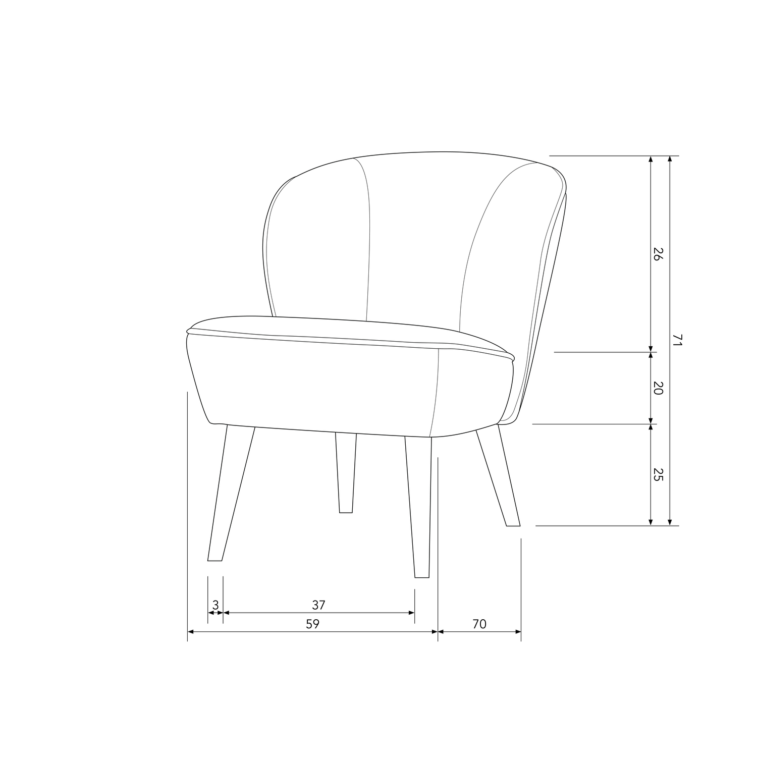 SARA SESSEL STRUCTURE VELVET COGNAC