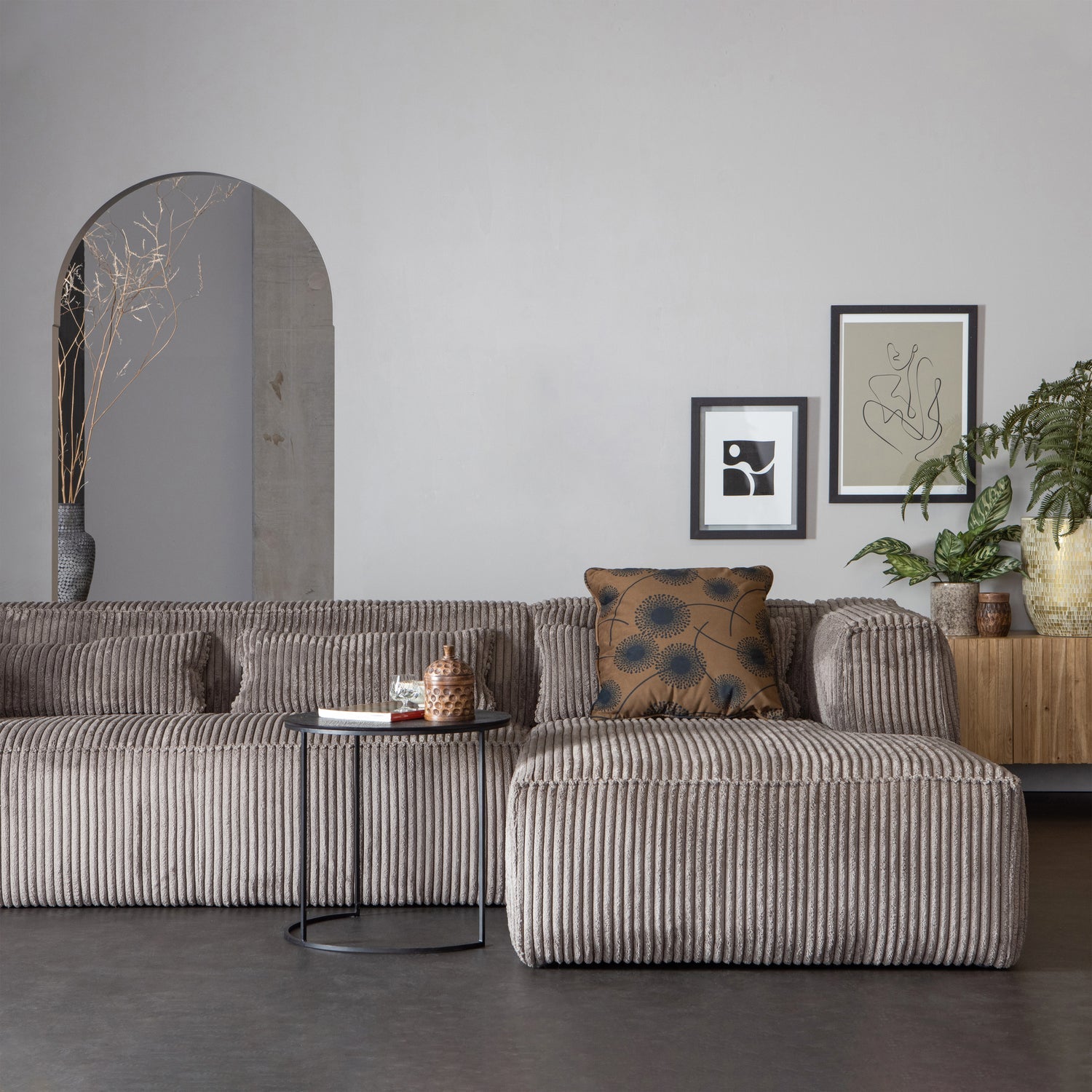 BEAN ECKCOUCH RECHTS SCHWER RIBCORD TERRAZZO