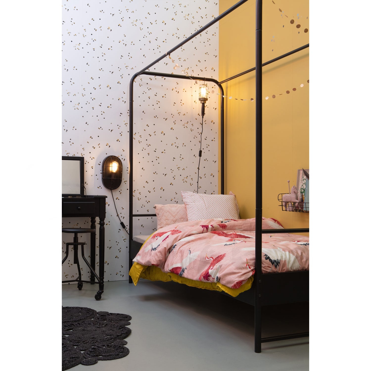 BUNK BETT METALL SCHWARZ 90x200 CM