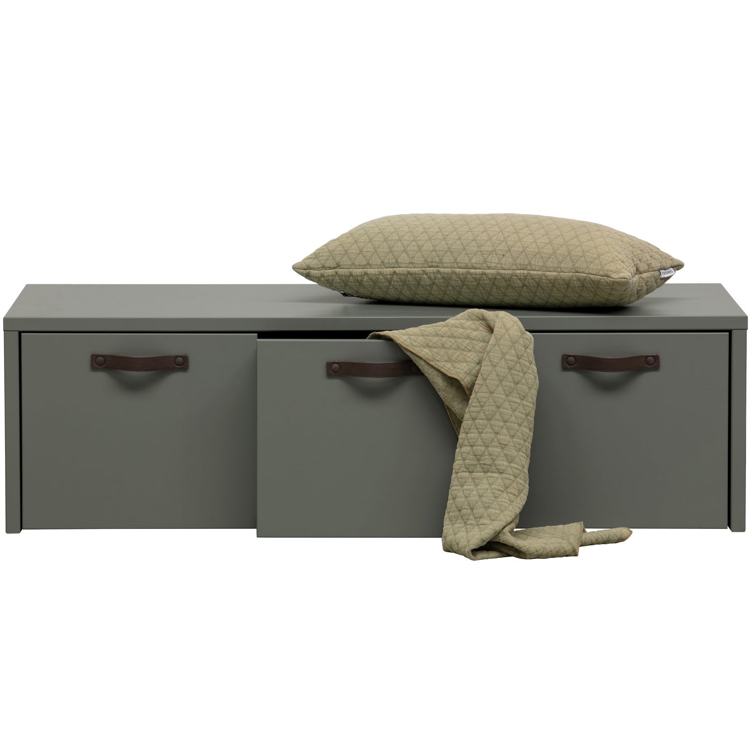 Grüne Sitzbank STAGE mit Stauraum – praktisch, robust & stilvoll