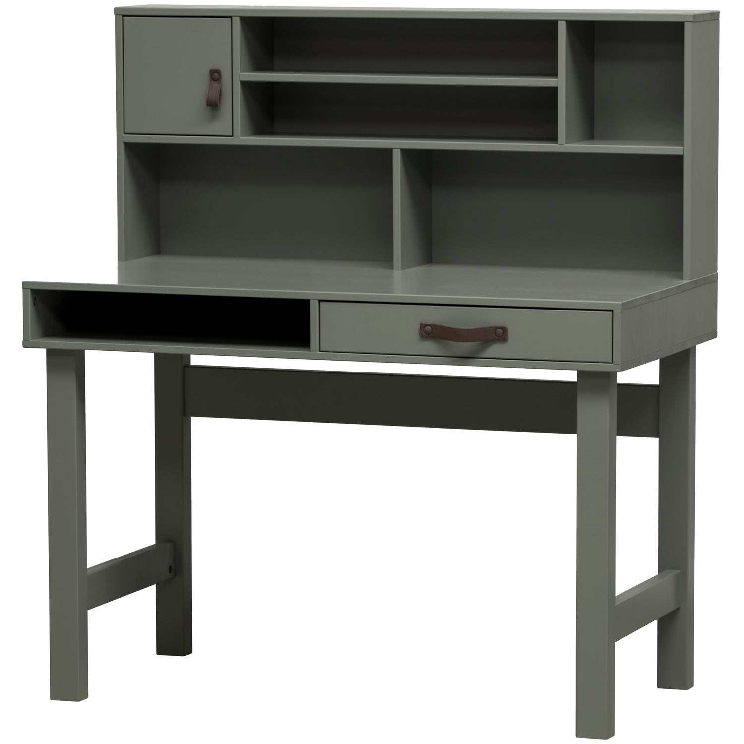 Grüner Schreibtisch STAGE mit Stauraum – funktional, robust & stilvoll