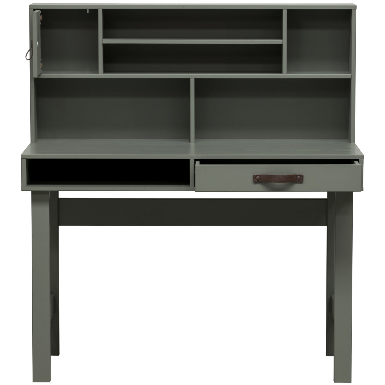 Grüner Schreibtisch STAGE mit Stauraum – funktional, robust & stilvoll