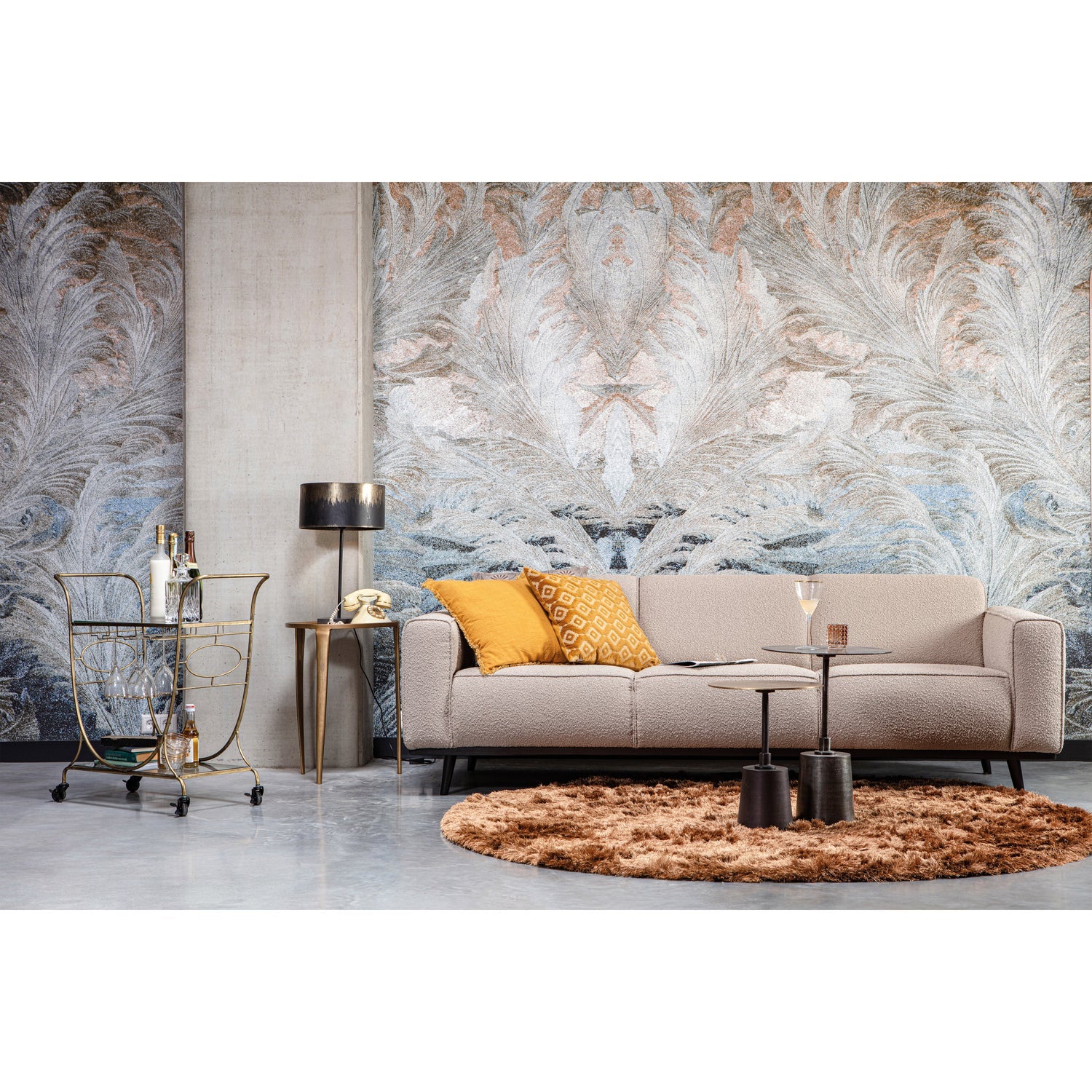 STATEMENT 3-SEATER 230 CM BOUCLE NOUGAT