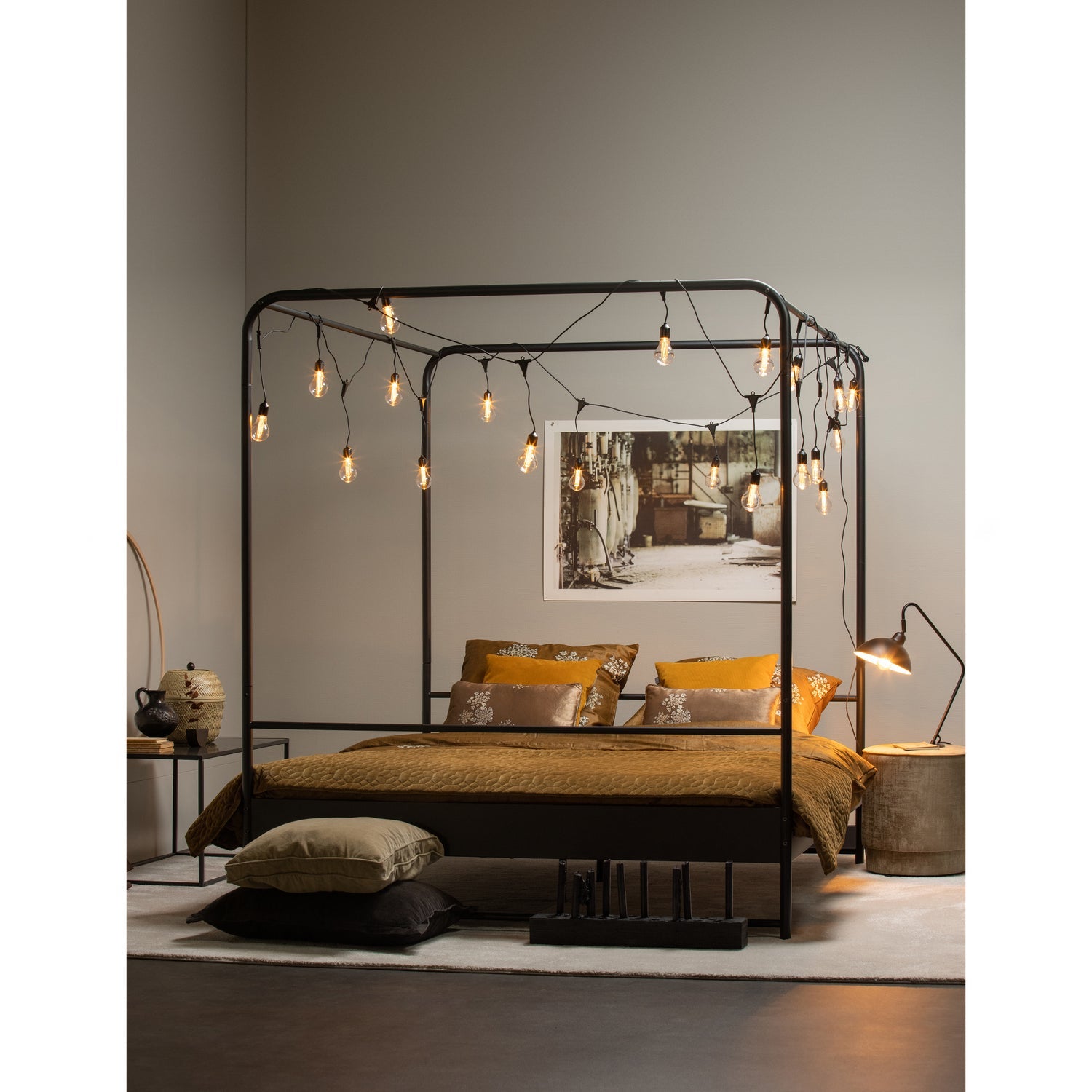 BUNK BETT METALL SCHWARZ 160x200 CM