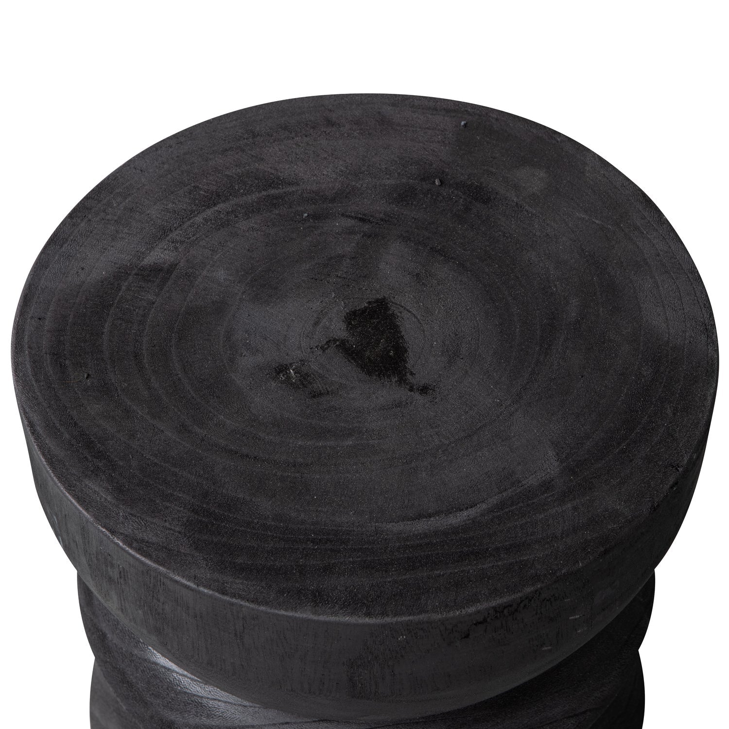 BIKKEL HOCKER HOLZ SCHWARZ 40xO28CM