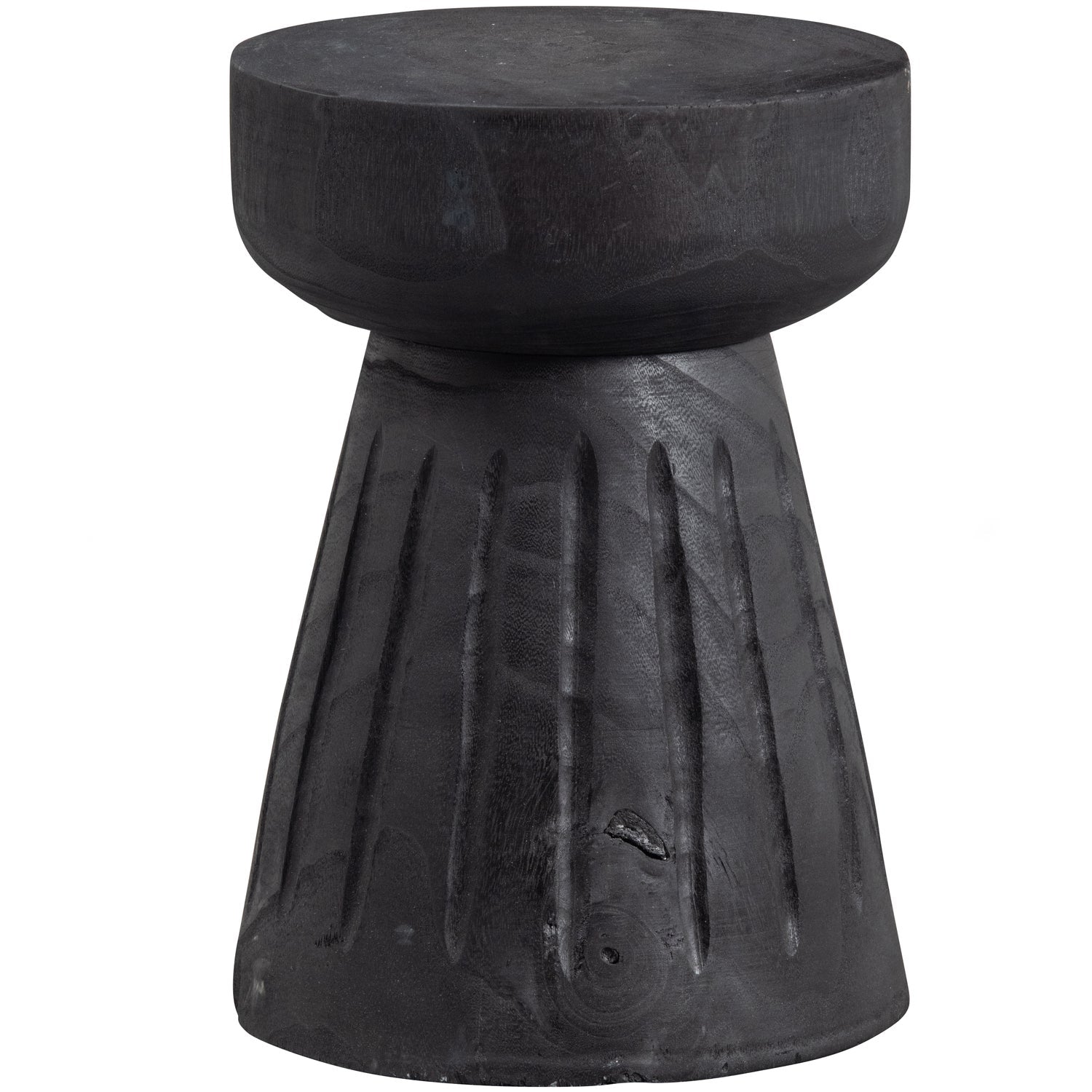 BORRE HOCKER HOLZ SCHWARZ 40xO28CM