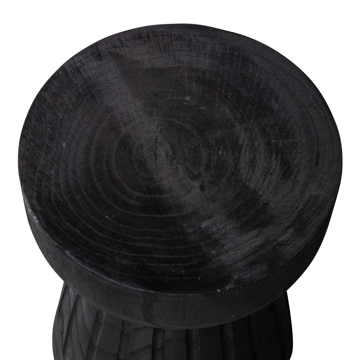 BORRE HOCKER HOLZ SCHWARZ 40xO28CM