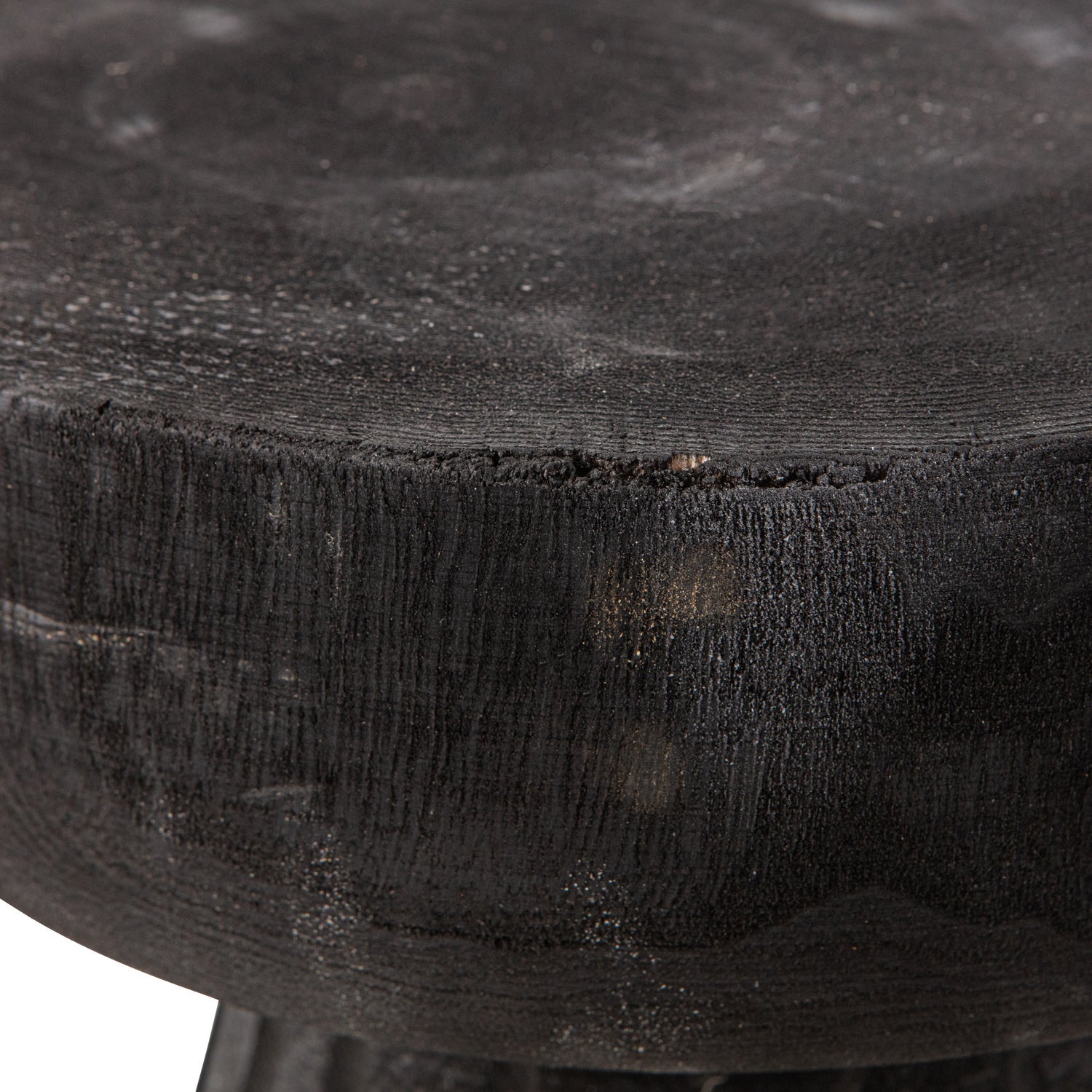 BORRE HOCKER HOLZ SCHWARZ 40xO28CM