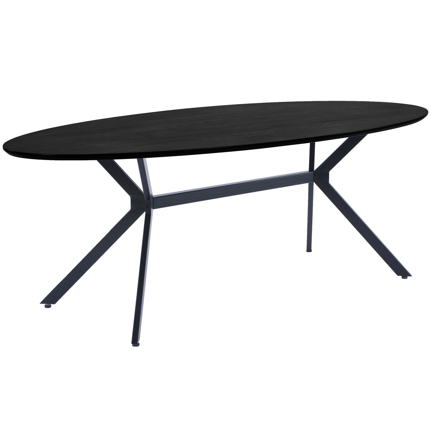 BRUNO ESSTISCH OVAL MDF SCHWARZ 220x100CM