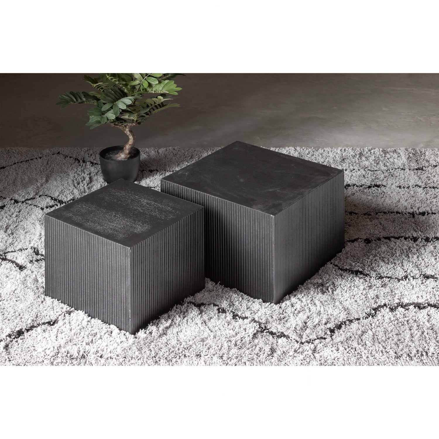 SET VON 2 - SANNE BEISTELLTISCH SCHWARZ