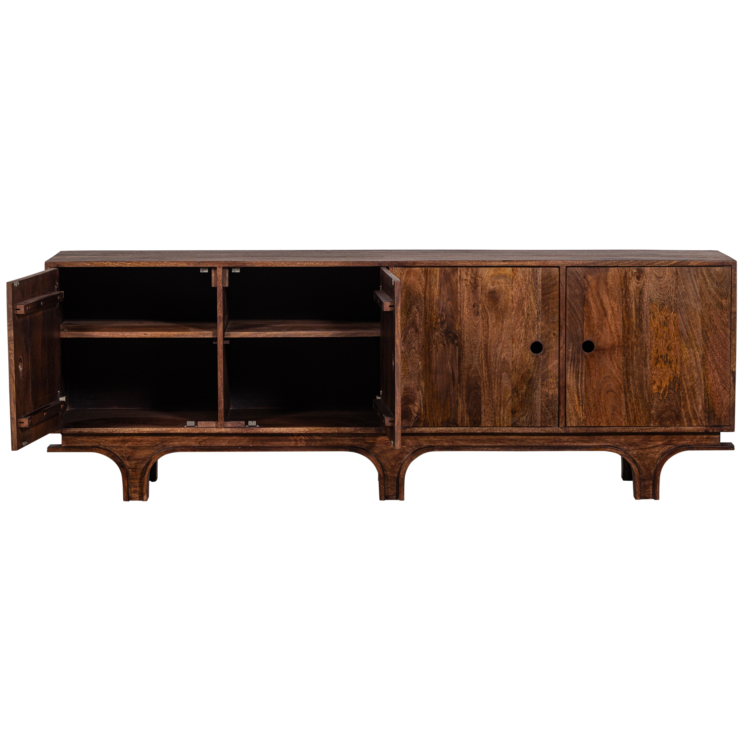 STAES SIDEBOARD 4-TURIG MANGO HOLZ NUSSBAUM