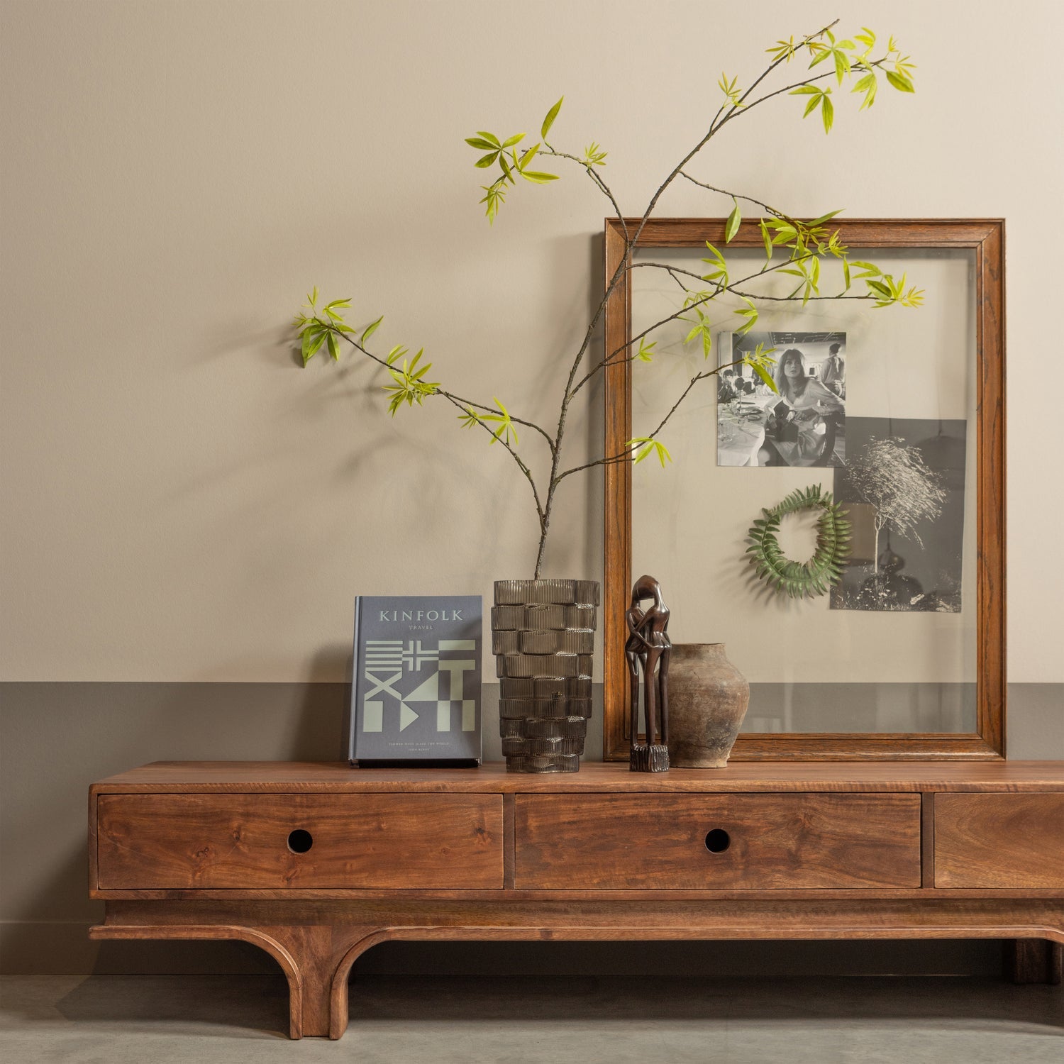 STAES TV-SCHRANK 3 SCHUBLADEN MANGO HOLZ NUSSBAUM
