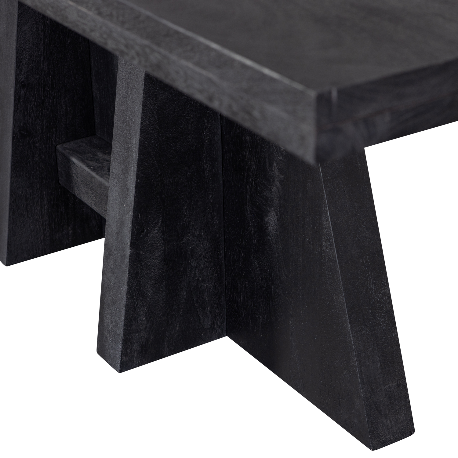 KEAN ESSTISCH MIT MITTELBEIN MANGO HOLZ SCHWARZ 220x100CM