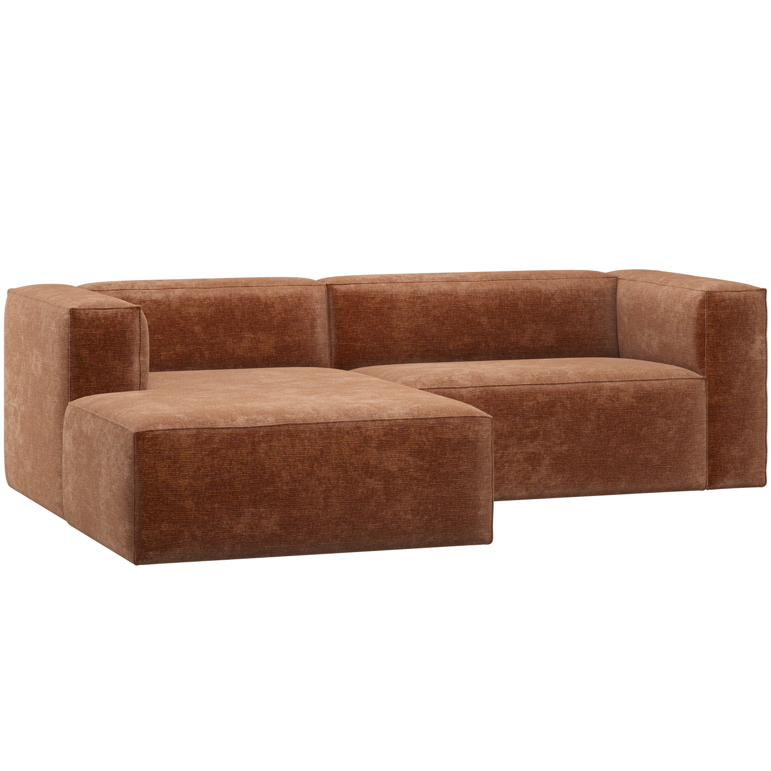 BEAN CHAISE LONGUE SOFA LINKS CHENILLE VELVET TERRA