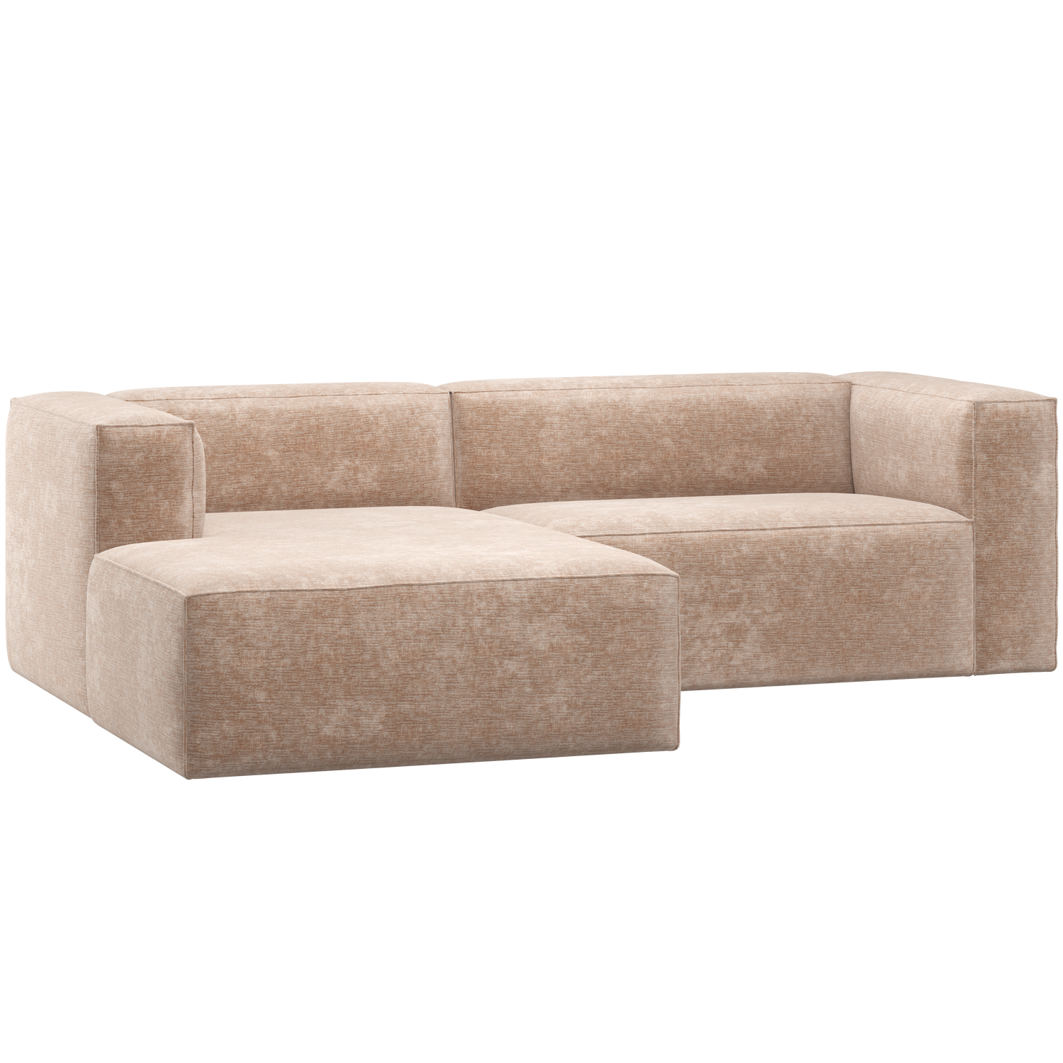BEAN CHAISE LONGUE SOFA LINKS CHENILLE VELVET NATUR