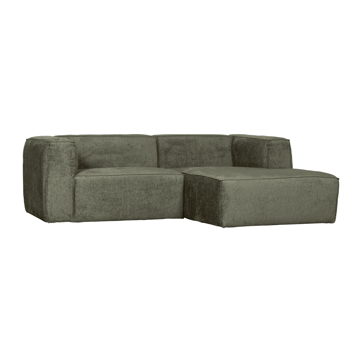 BEAN CHAISE LONGUE SOFA RECHTS STRUKTUR VELVET MOSS