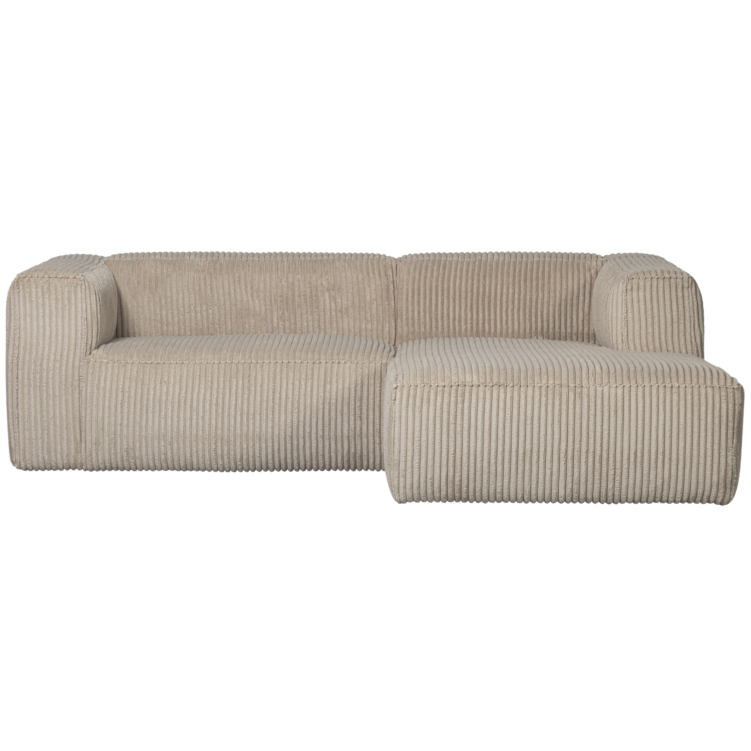 BEAN CHAISE LONGUE RECHTS SCHWER RIBCORD TRAVERTIN