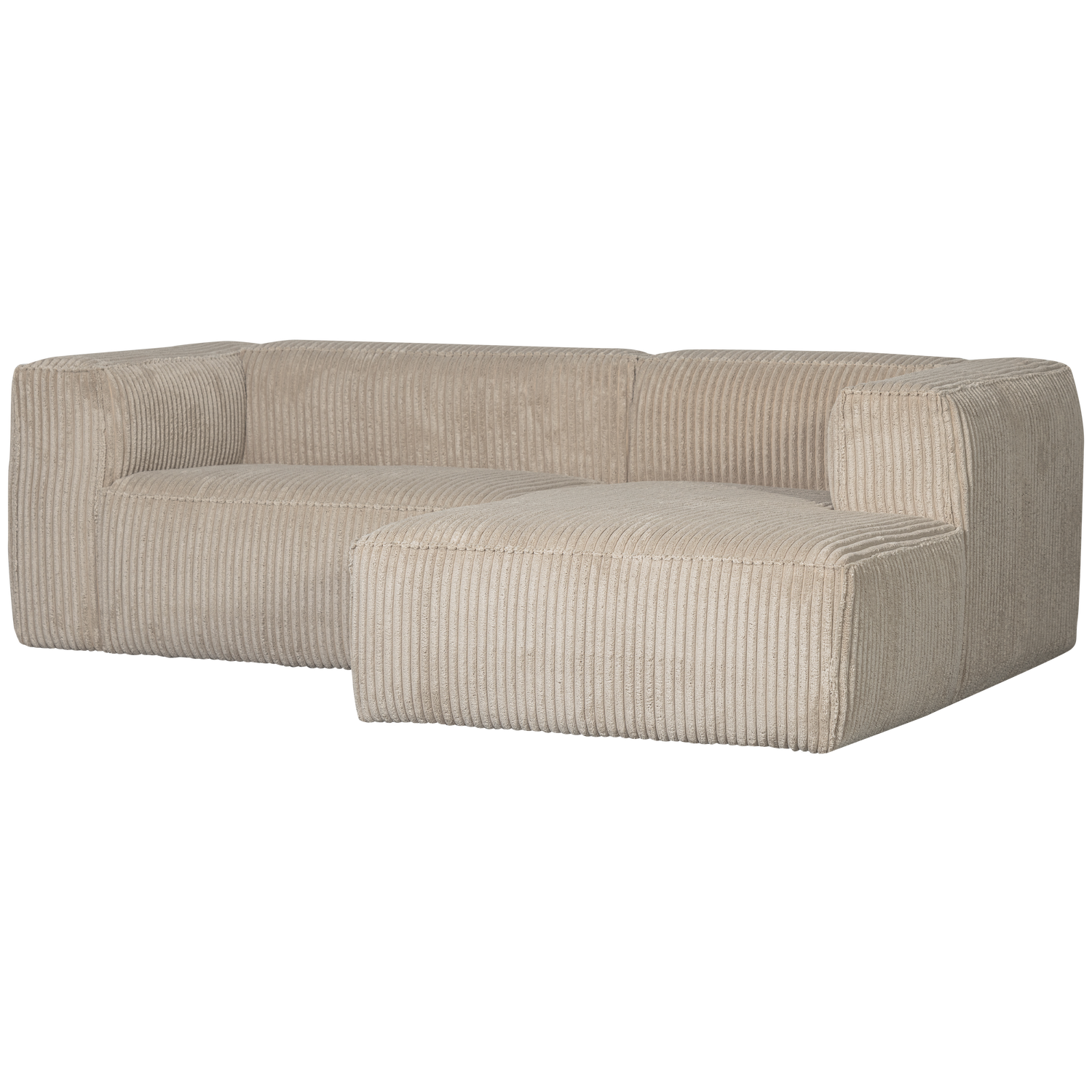 BEAN CHAISE LONGUE RECHTS SCHWER RIBCORD TRAVERTIN