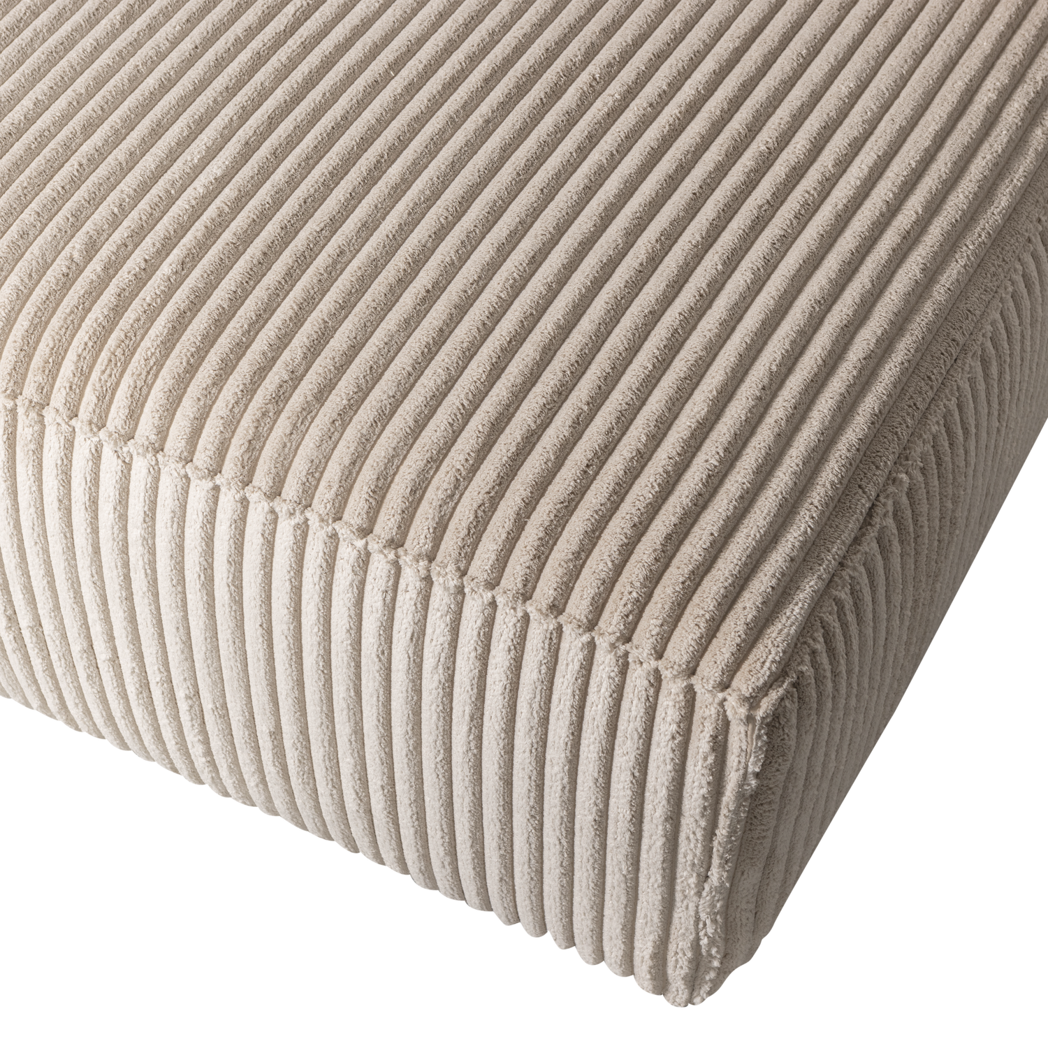 BEAN CHAISE LONGUE RECHTS SCHWER RIBCORD TRAVERTIN