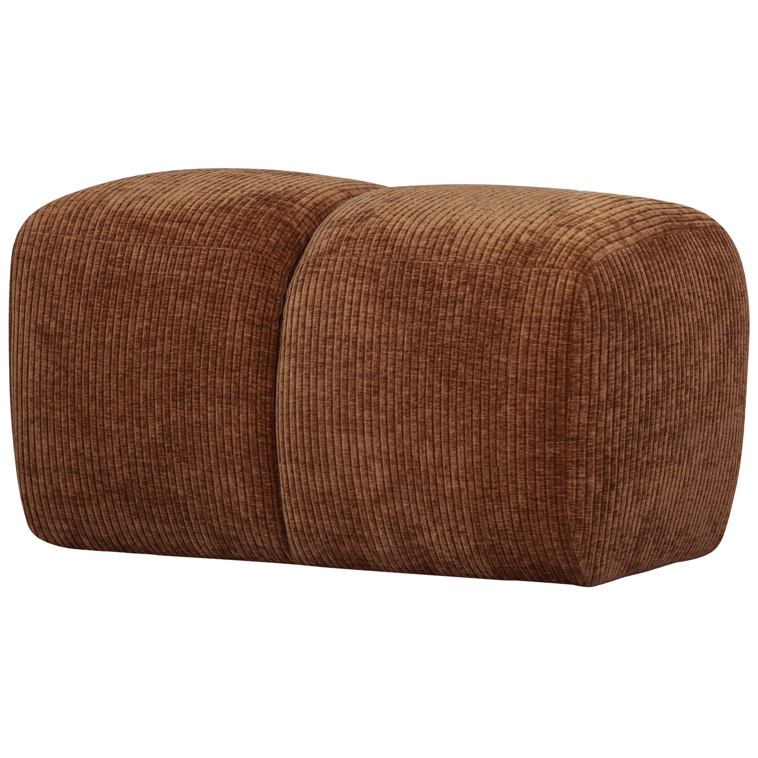 MOJO HOCKER 45x84x64CM GERIPPTER WEBSTOFF ROSTBRAUN