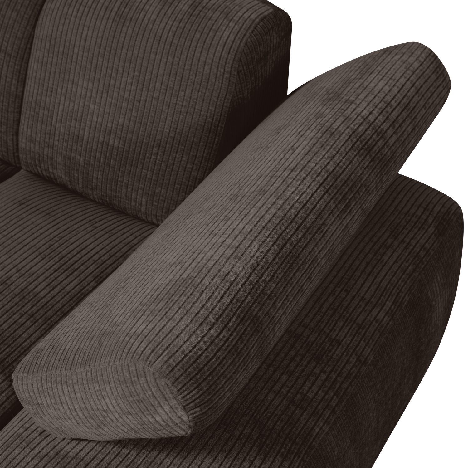 MOJO CHAISELONGUE ELEMENT RECHTS GERIPPTER WEBSTOFF BRAUN