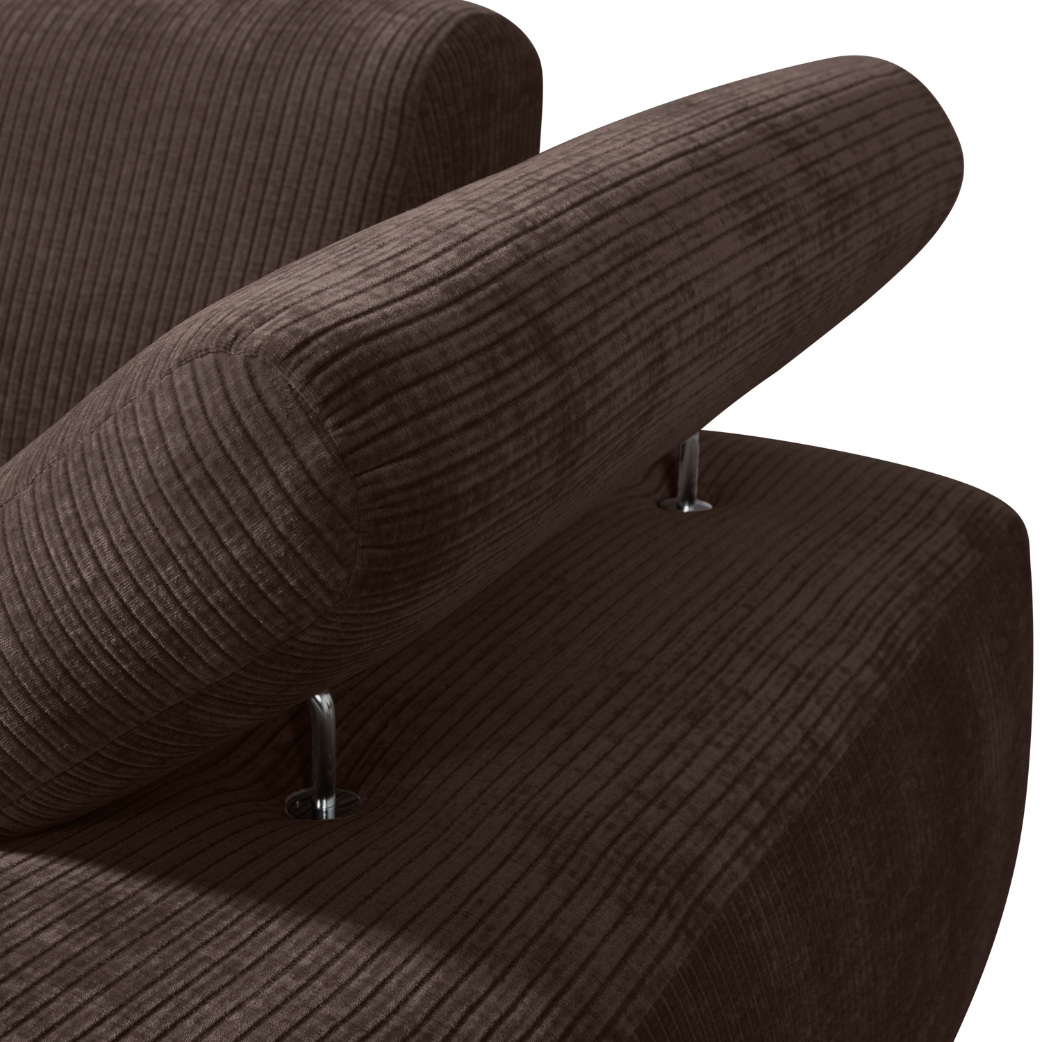 MOJO CHAISELONGUE ELEMENT RECHTS GERIPPTER WEBSTOFF BRAUN