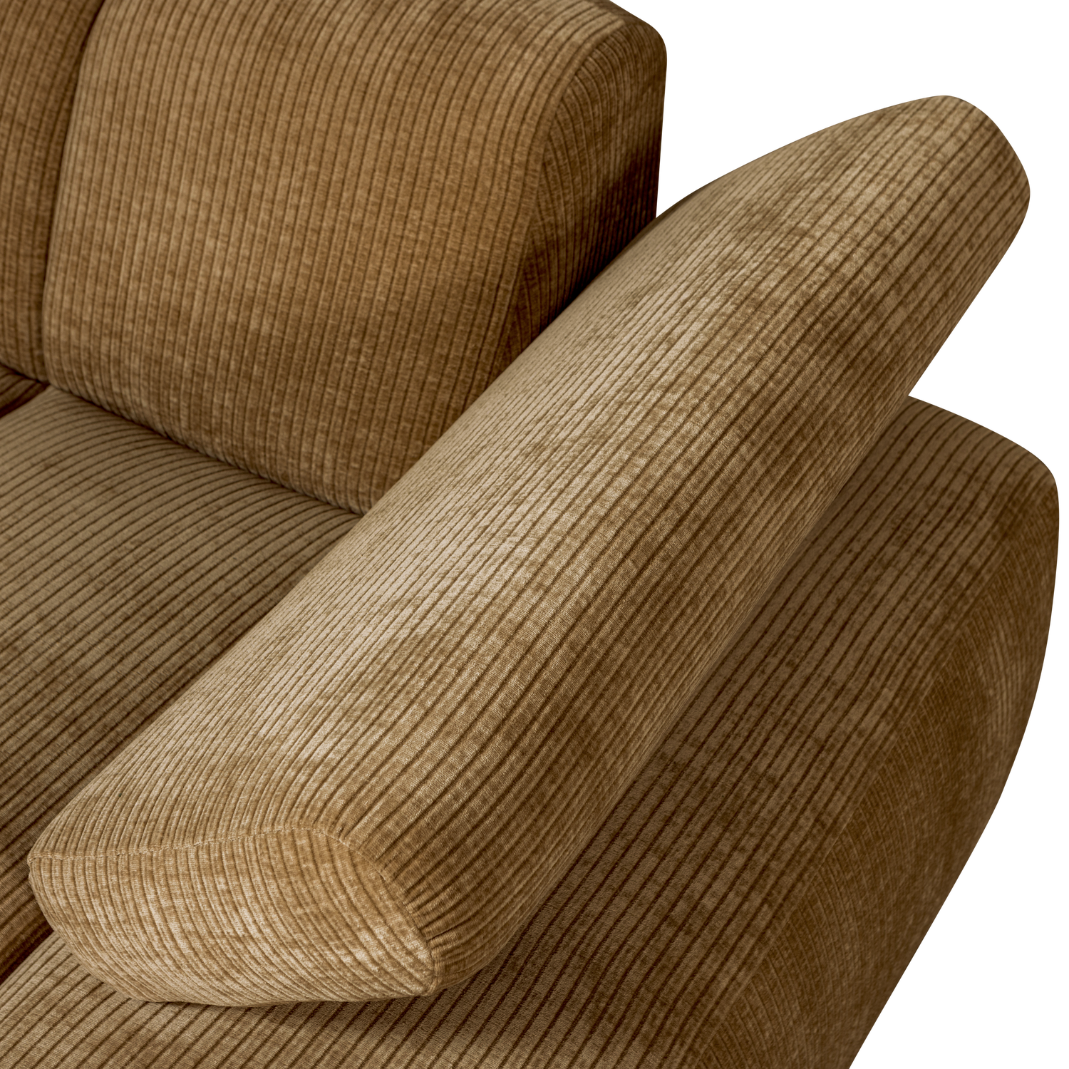 MOJO CHAISELONGUE RECHTS GERIPPTER WEBSTOFF HONIGGELB