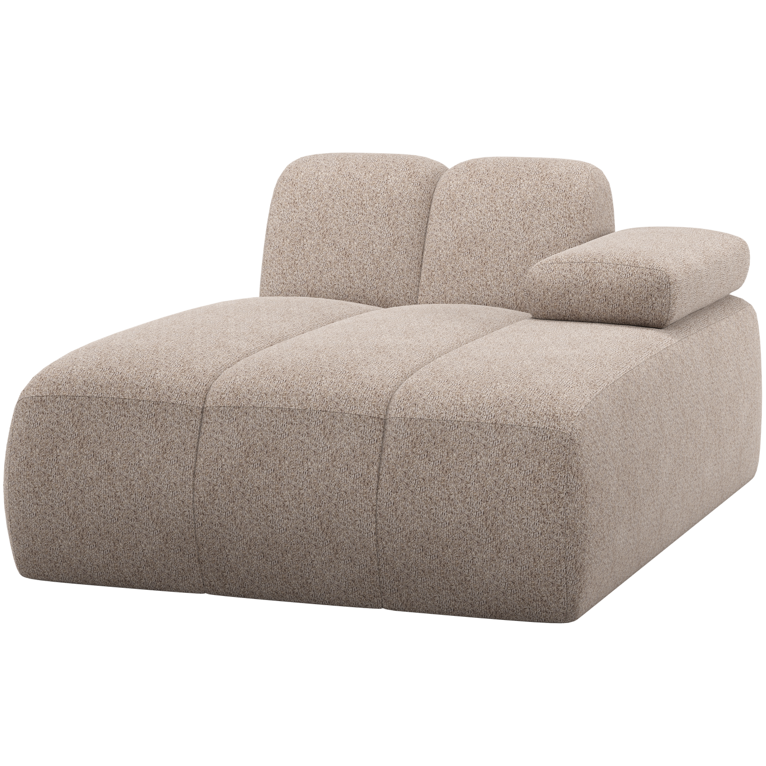 MOJO CHAISE LONGUE RECHTS WOLLE DUNKELSAND