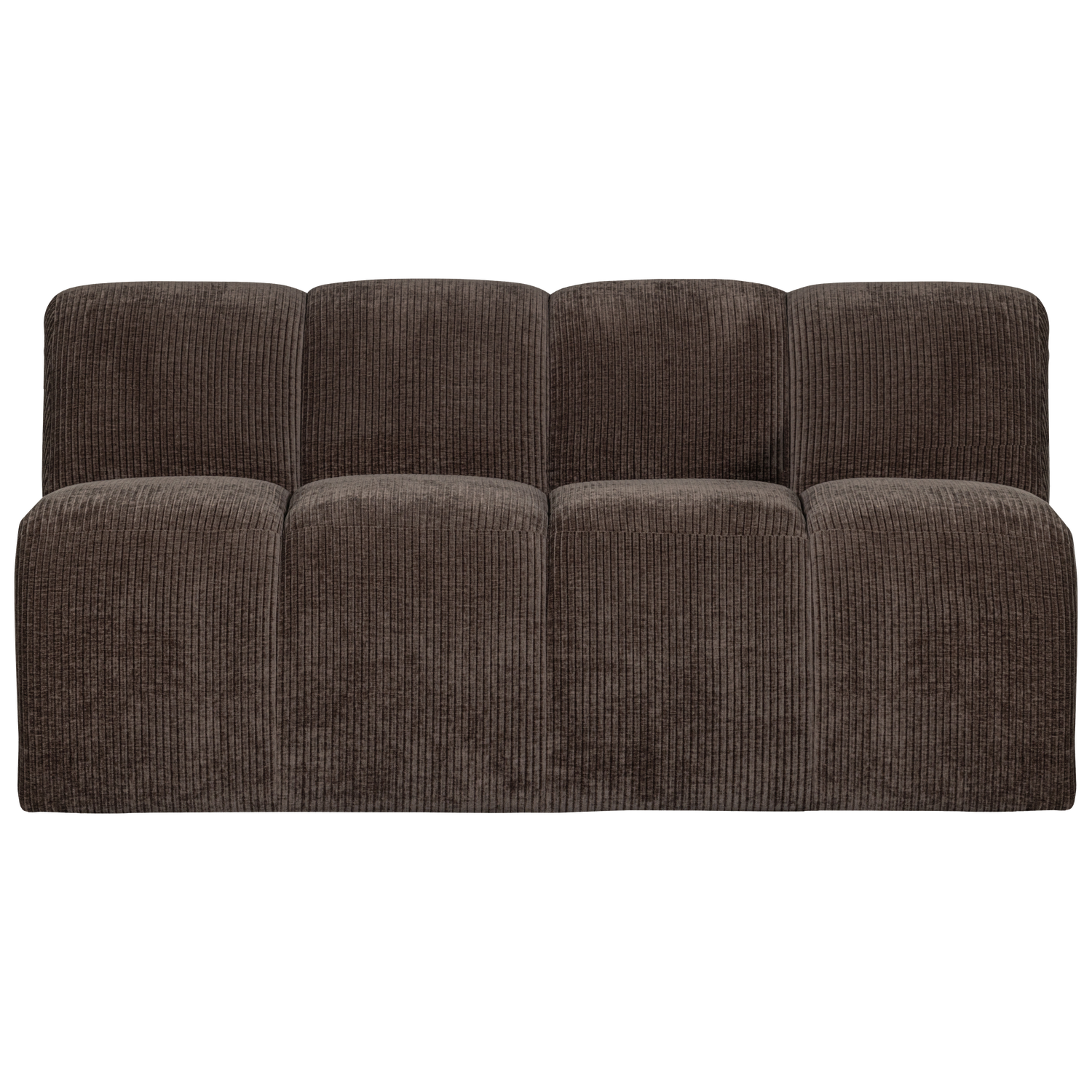 MOJO BANK 164CM MIT RUCKENLEHNE GERIPPTER WEBSTOFF BRAUN