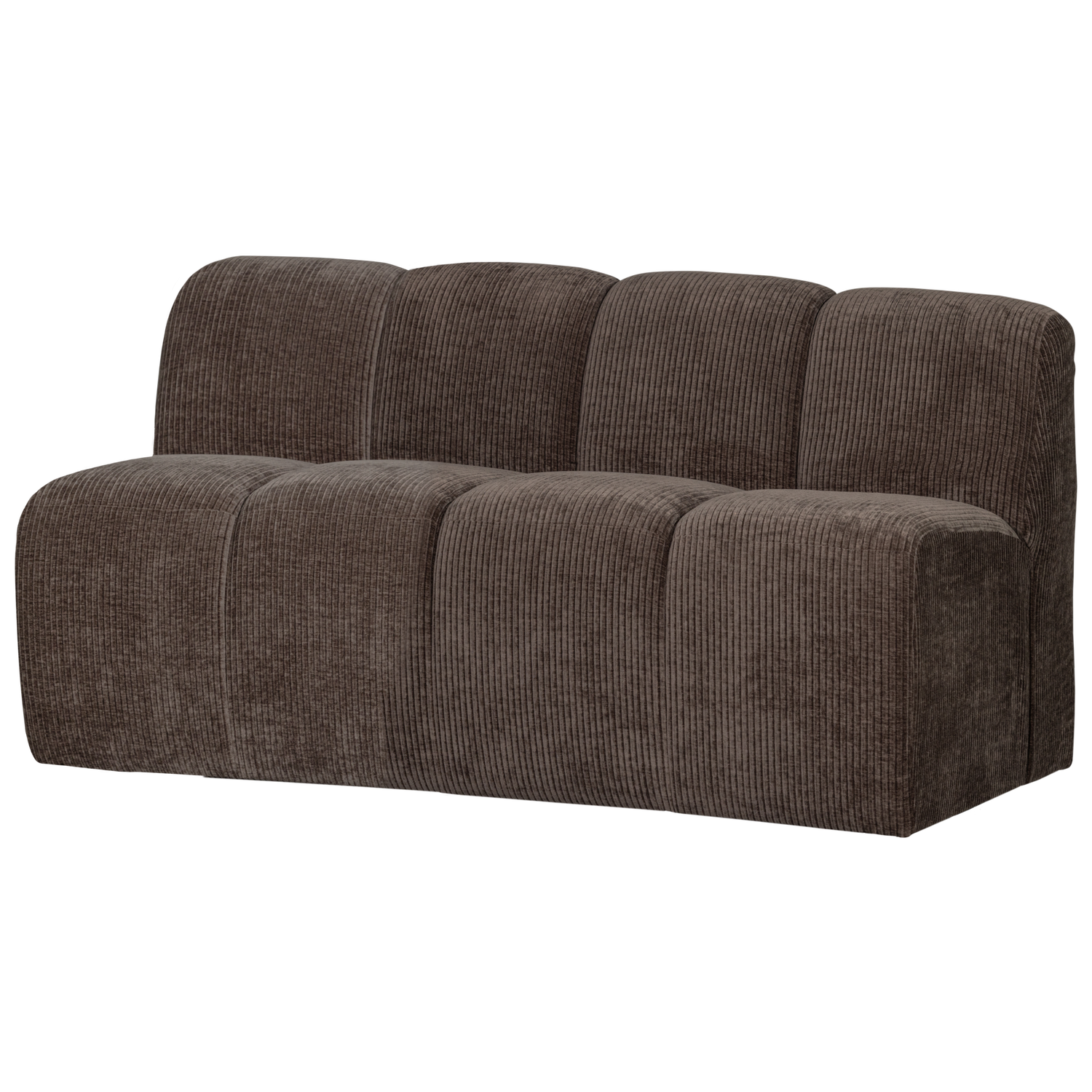 MOJO BANK 164CM MIT RUCKENLEHNE GERIPPTER WEBSTOFF BRAUN