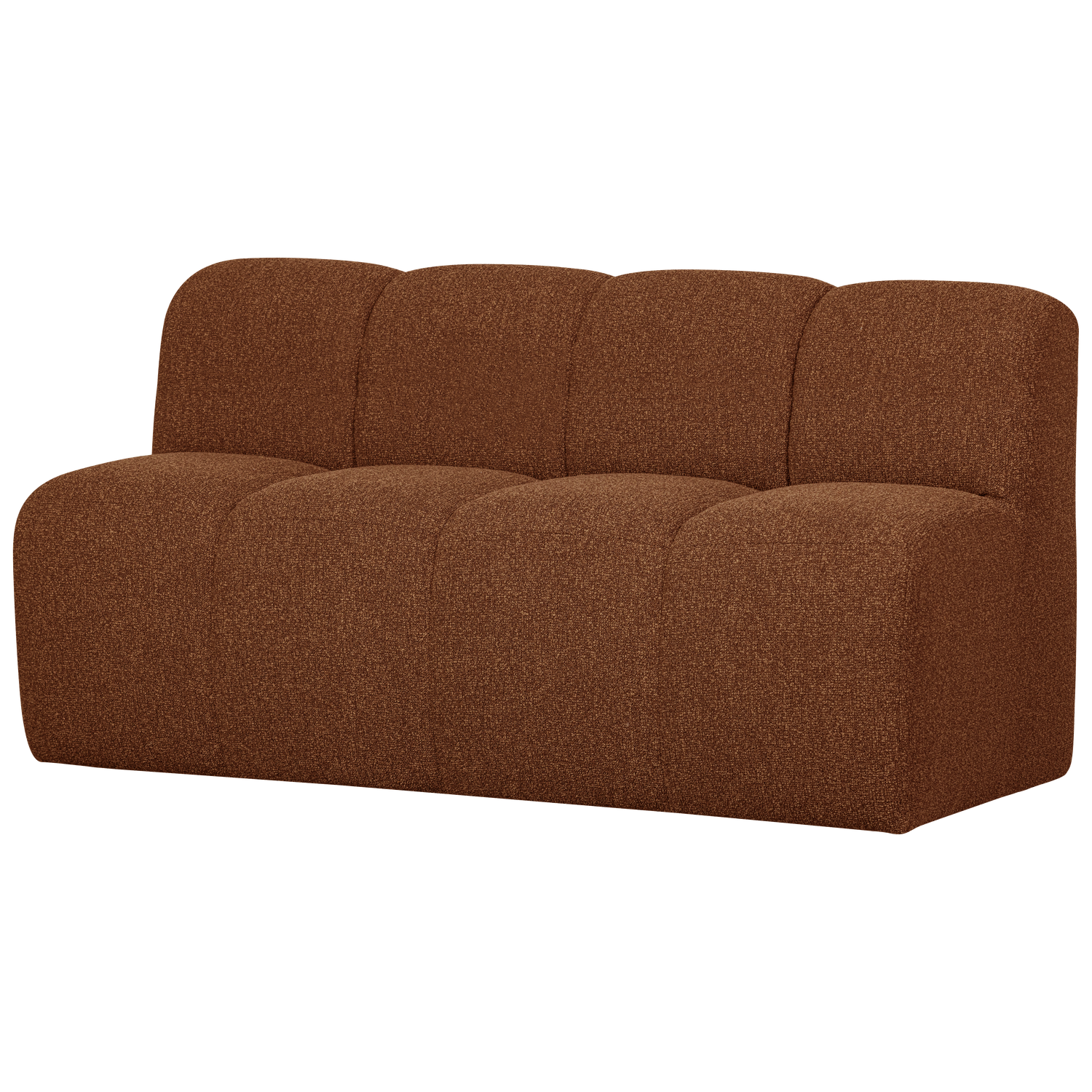 MOJO BANK 164CM MIT RUCKENLEHNE BOUCLE ROSTBRAUN MELIERT