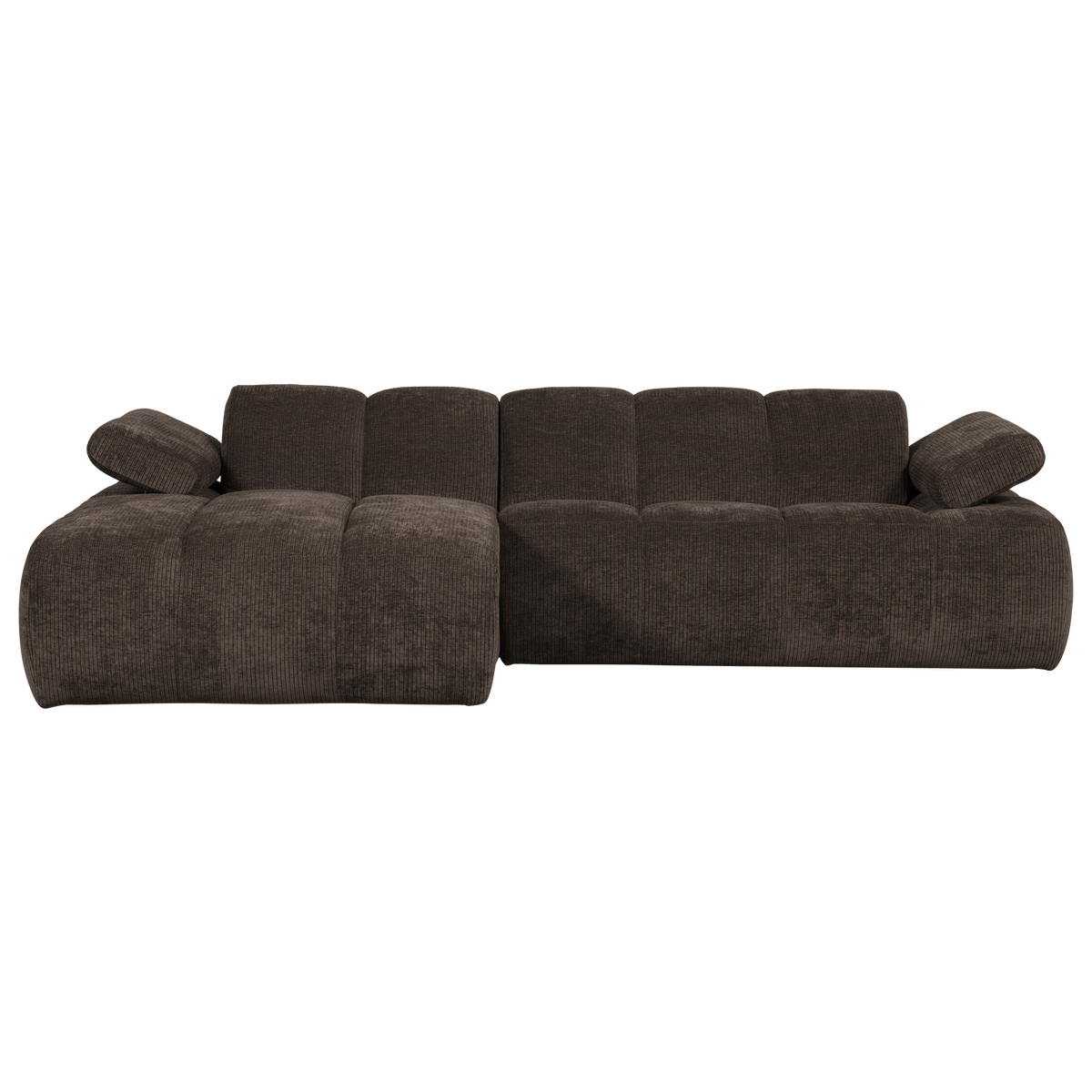 MOJO CHAISE LONGUE SOFA LINKS GERIPPTER STOFFBRAUN