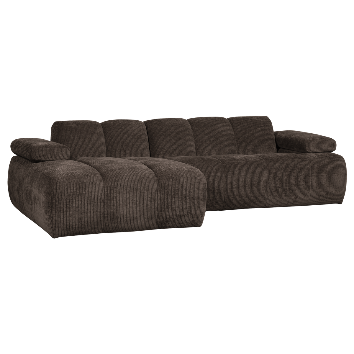 MOJO CHAISE LONGUE SOFA LINKS GERIPPTER STOFFBRAUN