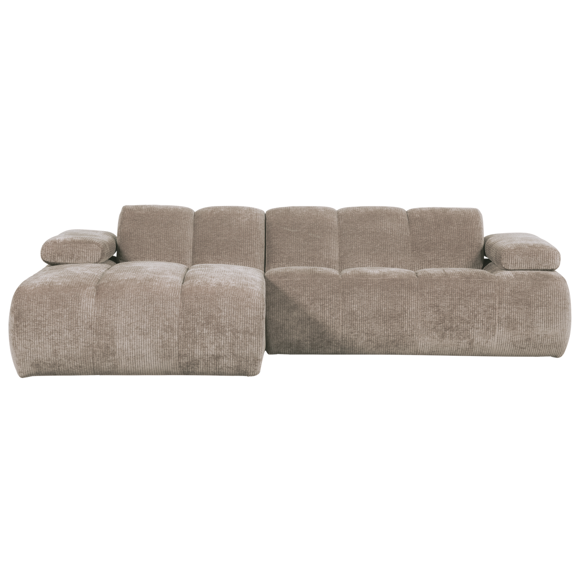 MOJO CHAISE LONGUE SOFA LINKS GERIPPTER STOFFDUNKLER SAND