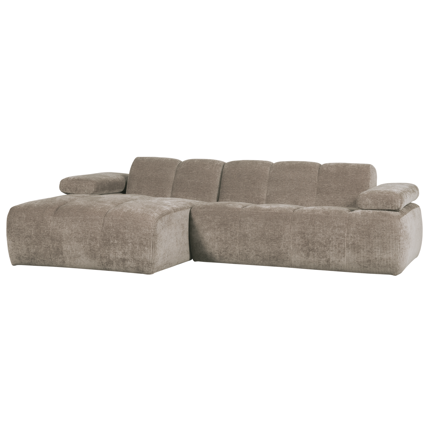 MOJO CHAISE LONGUE SOFA LINKS GERIPPTER STOFFDUNKLER SAND