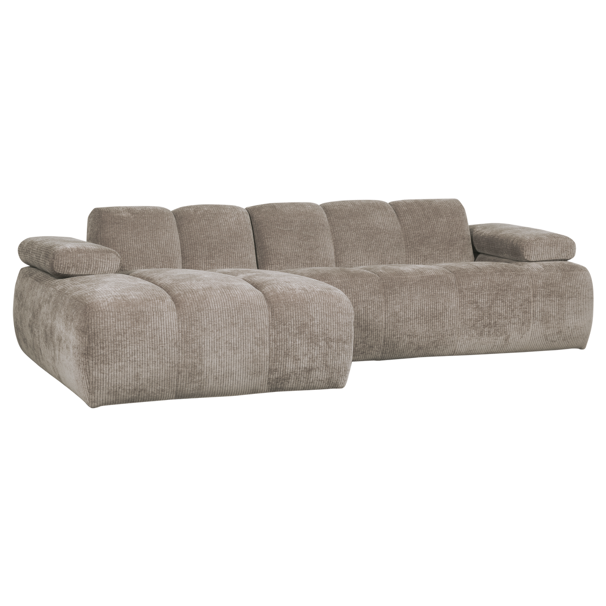 MOJO CHAISE LONGUE SOFA LINKS GERIPPTER STOFFDUNKLER SAND