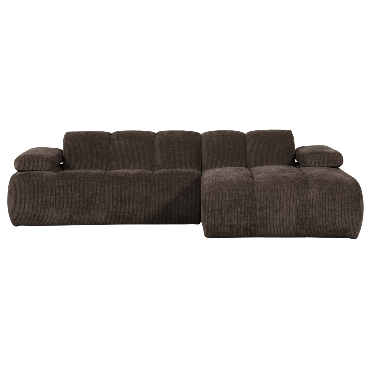 MOJO CHAISE LONGUE SOFA RECHTS GERIPPTER STOFFBRAUN