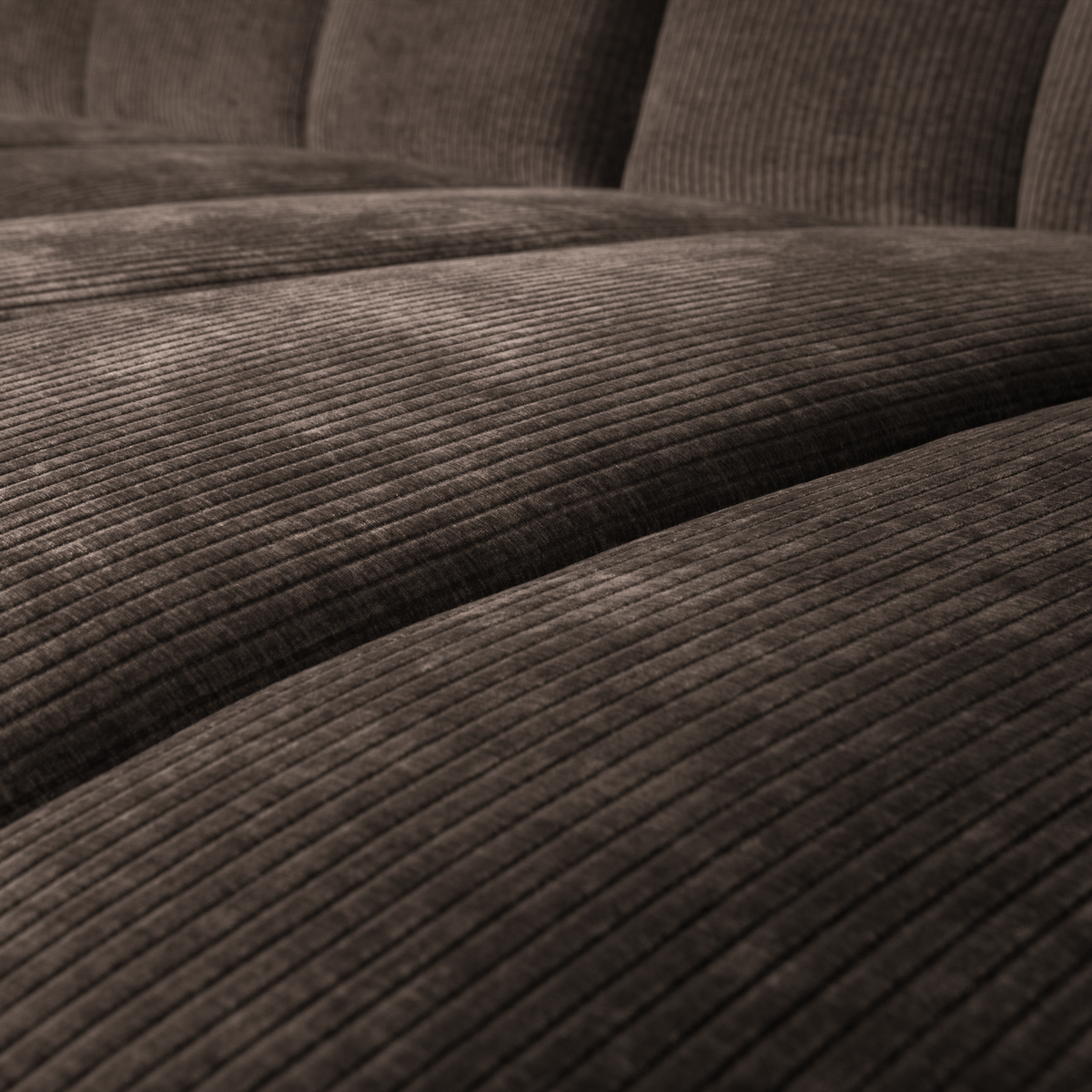 MOJO CHAISE LONGUE SOFA RECHTS GERIPPTER STOFFBRAUN