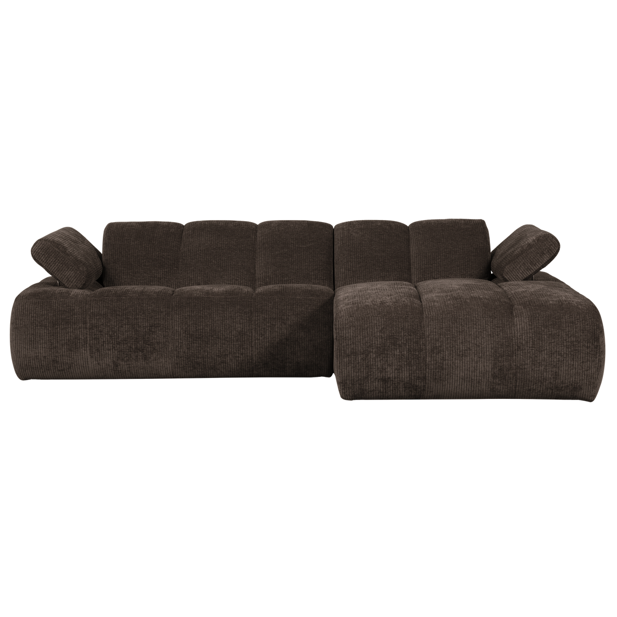 MOJO CHAISE LONGUE SOFA RECHTS GERIPPTER STOFFBRAUN
