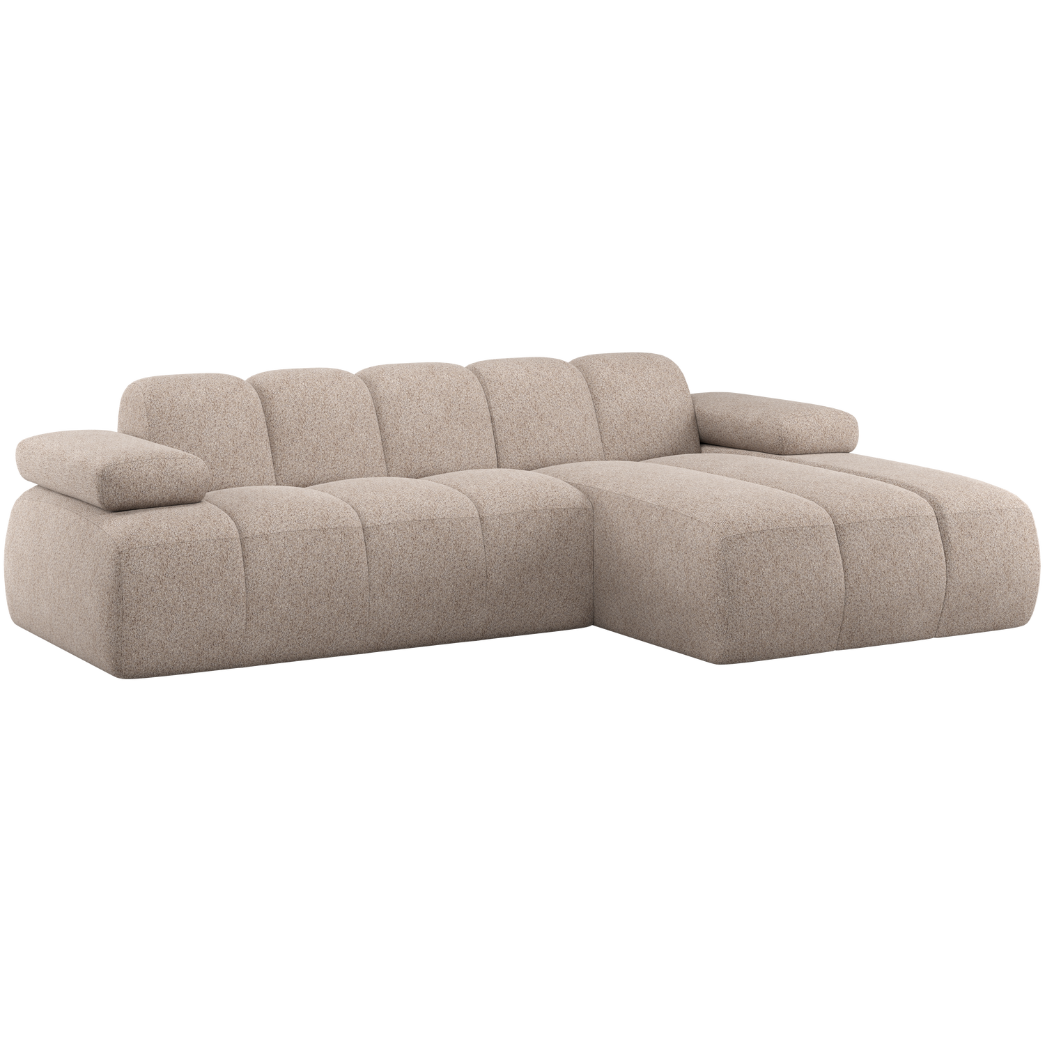MOJO CHAISELONGUE SOFA RECHTS WOLLE DUNKELSAND