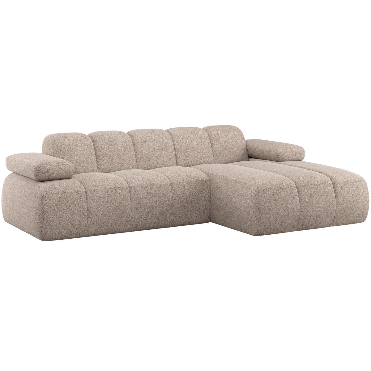 MOJO CHAISELONGUE SOFA RECHTS WOLLE DUNKELSAND