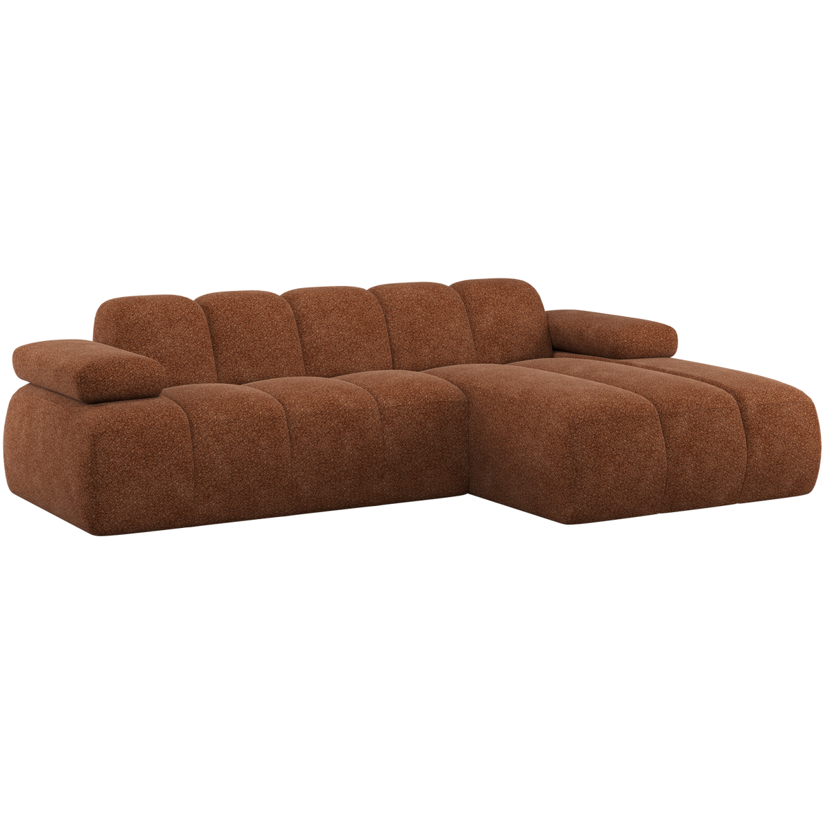 MOJO CHAISELONGUE SOFA RECHTS WOLLE ROSTBRAUN