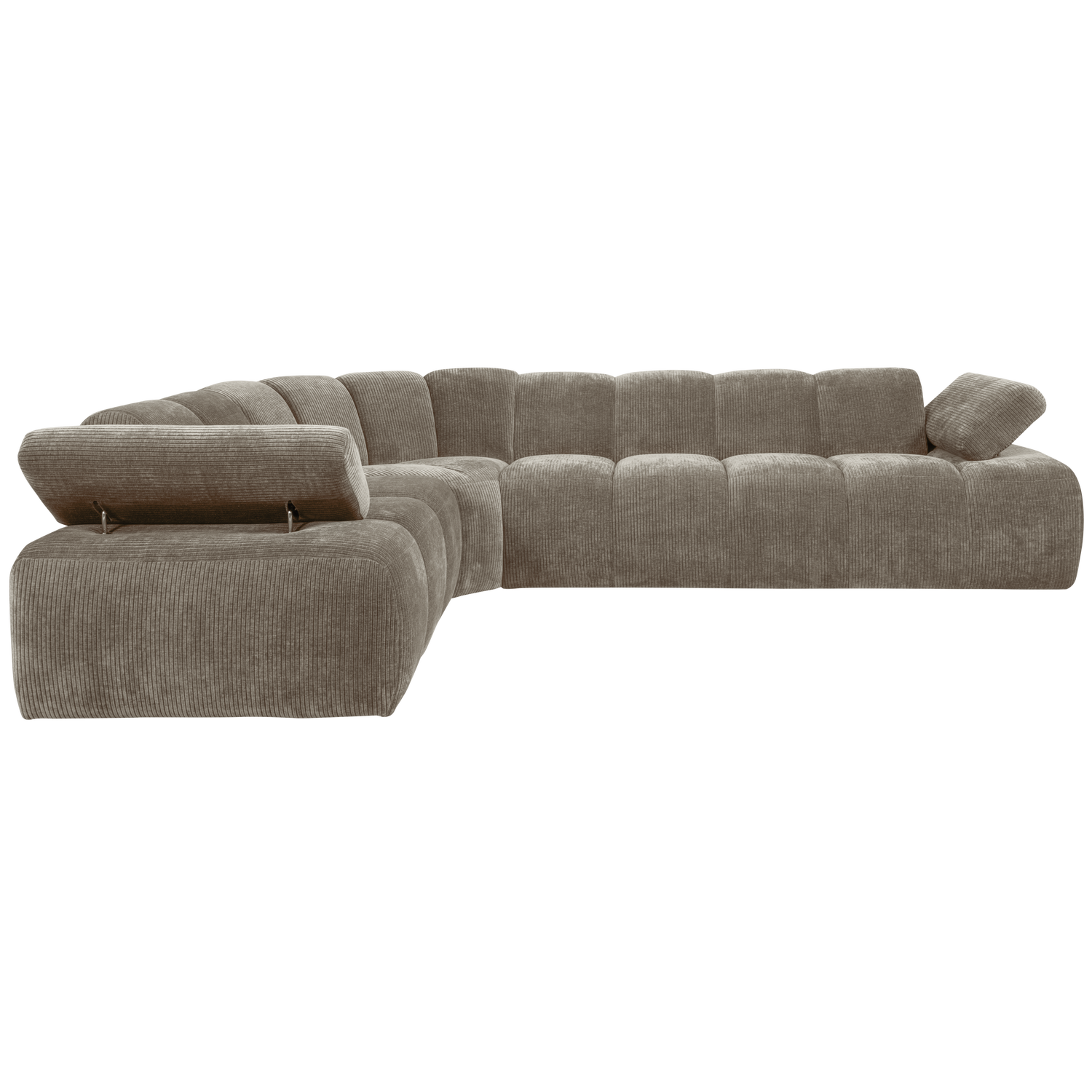 MOJO ECK SOFA LINKS GERIPPTER WEBSTOFF DUNKELSAND