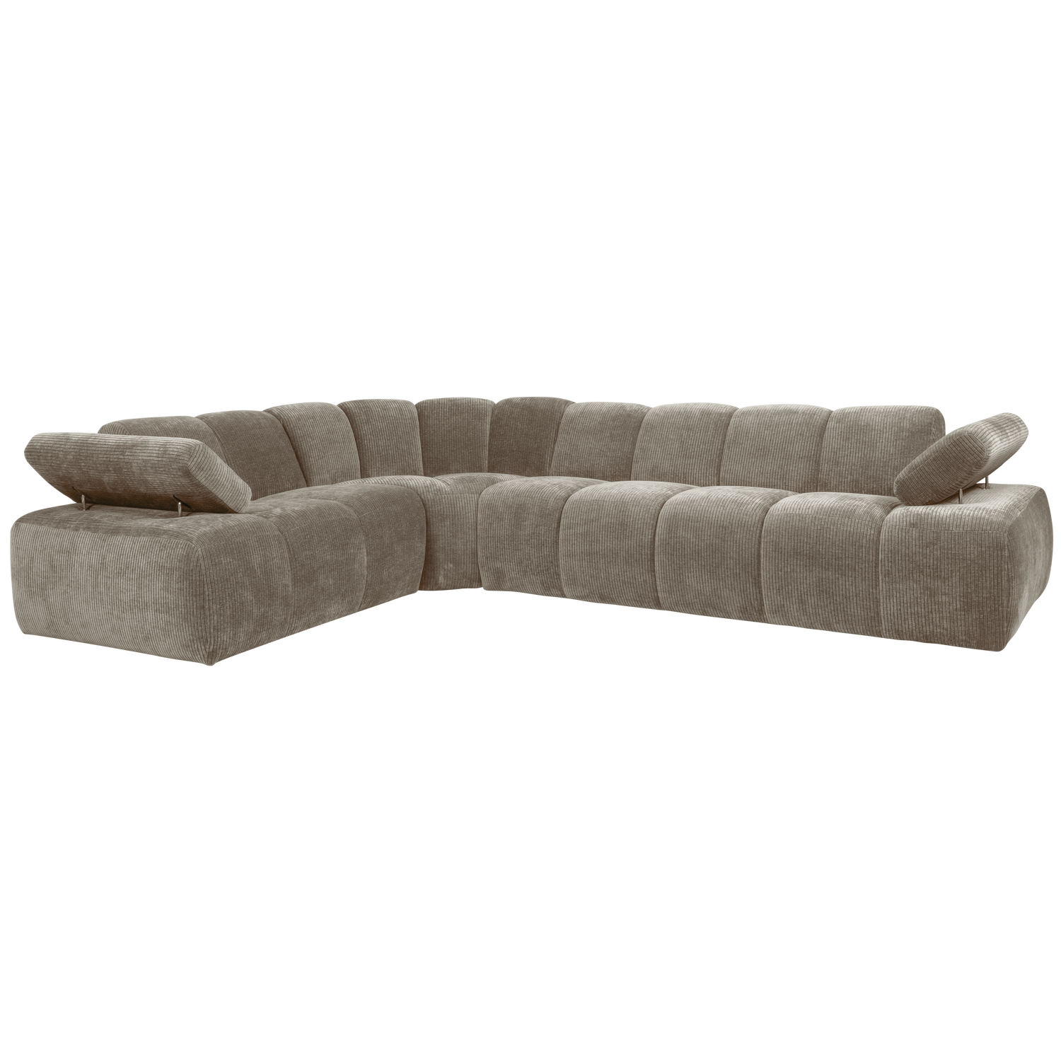 MOJO ECK SOFA LINKS GERIPPTER WEBSTOFF DUNKELSAND