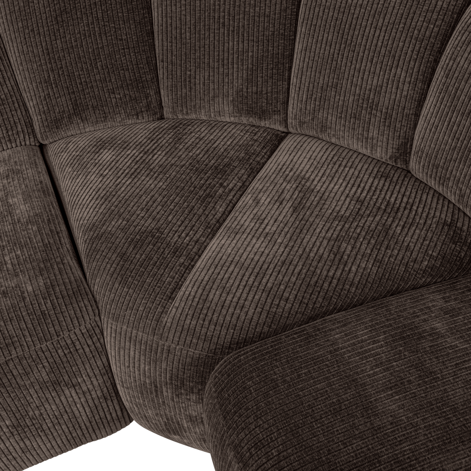MOJO ECK SOFA RECHTS GERIPPTER WEBSTOFF BRAUN