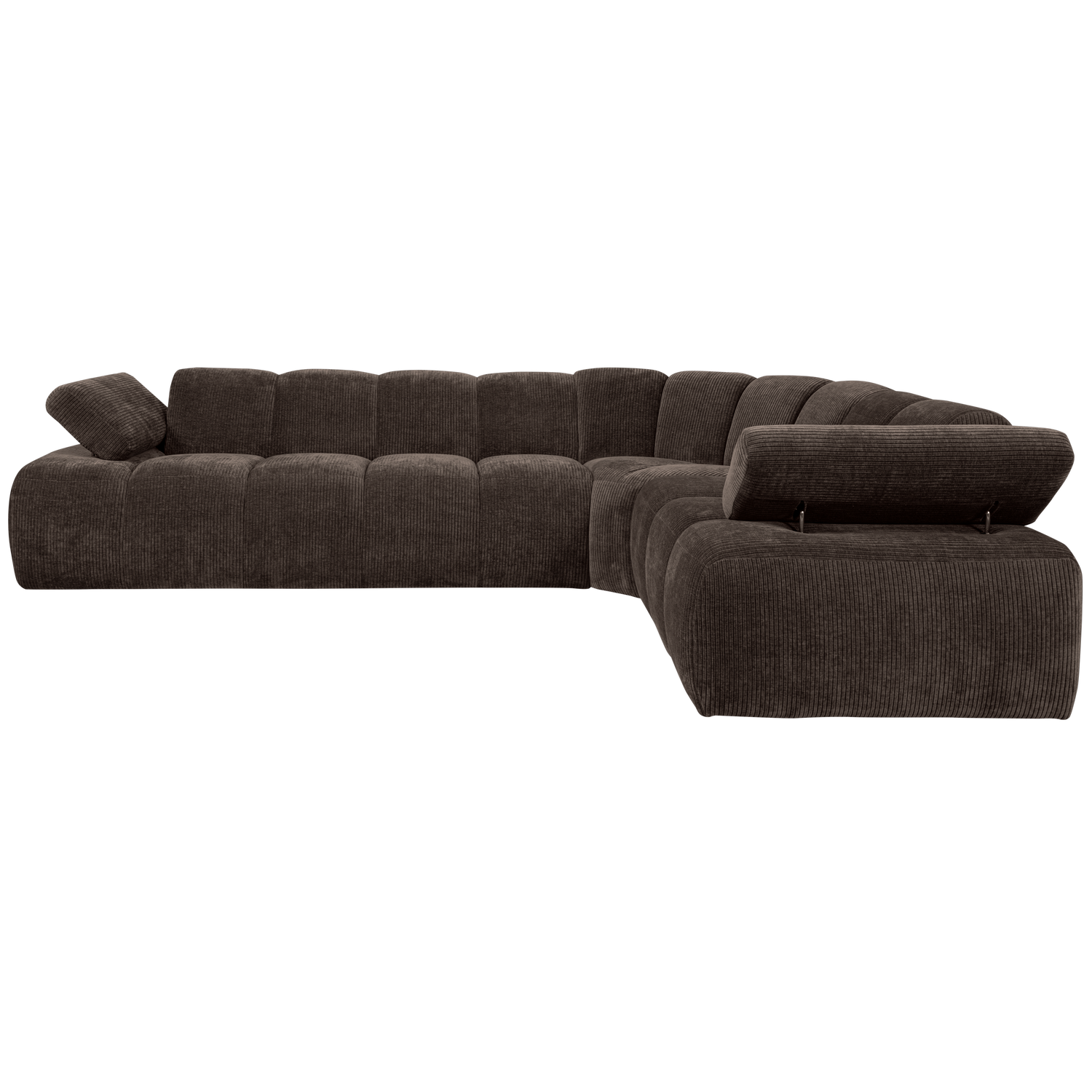 MOJO ECK SOFA RECHTS GERIPPTER WEBSTOFF BRAUN