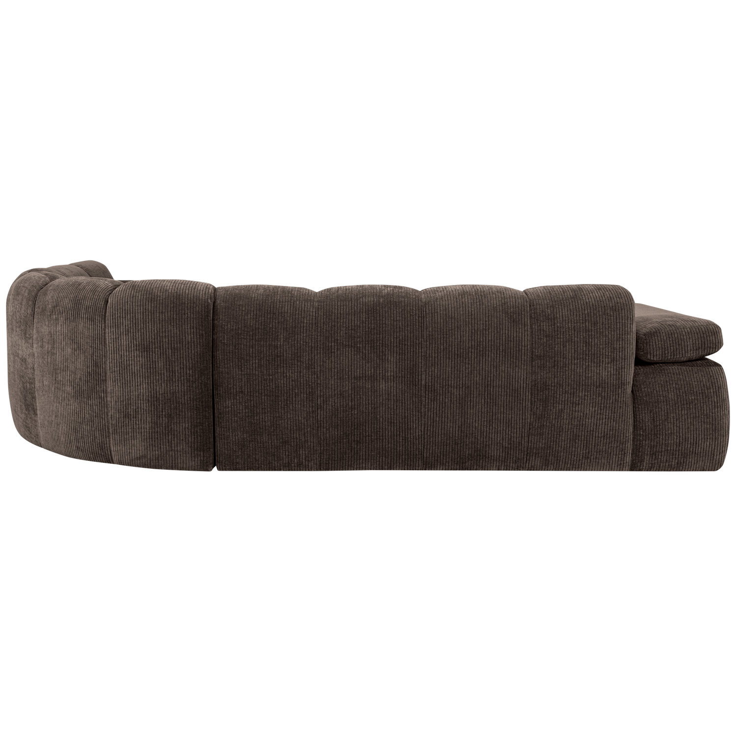 MOJO ECK SOFA RECHTS GERIPPTER WEBSTOFF BRAUN